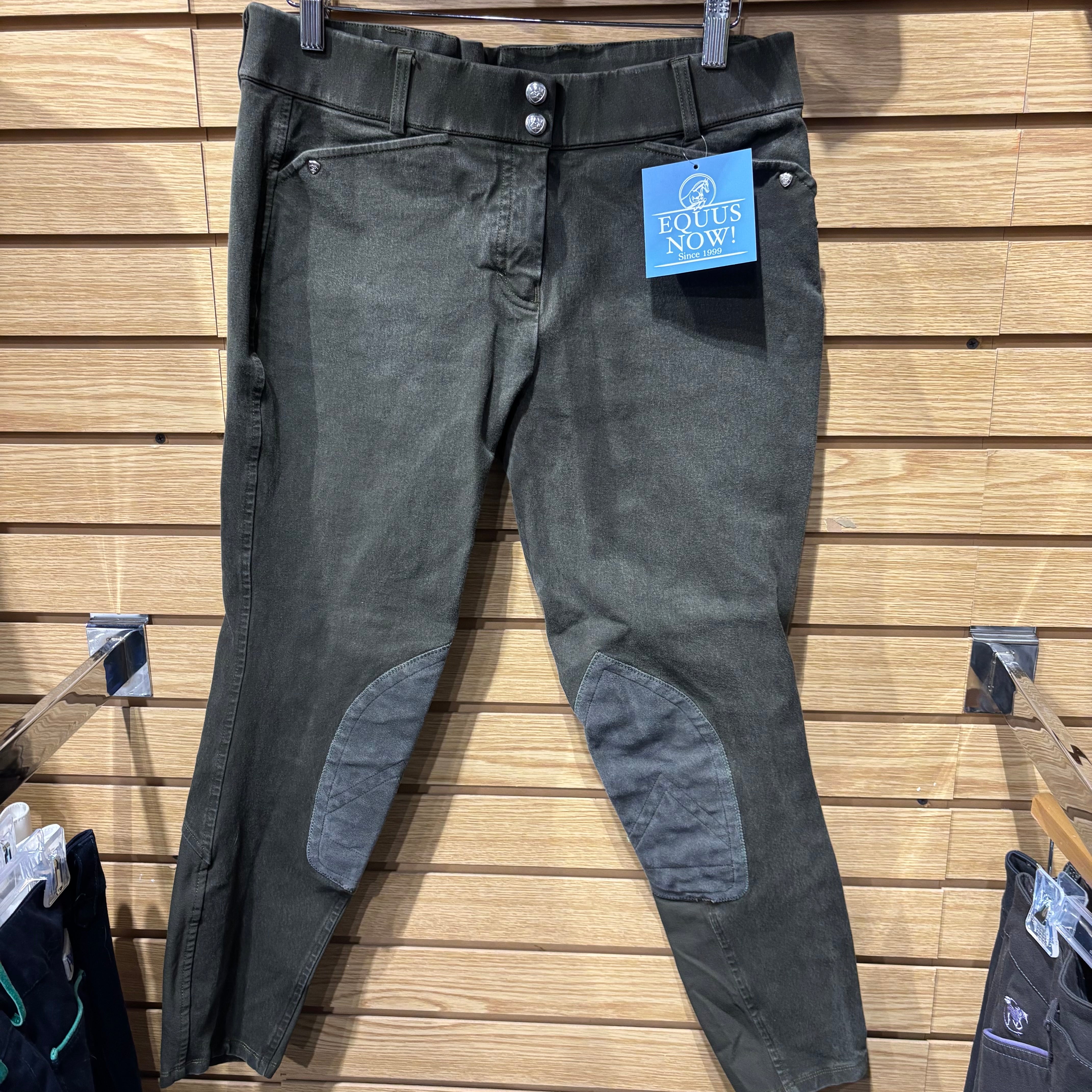 Used 32L Green Ariat Knee Patch Breeches