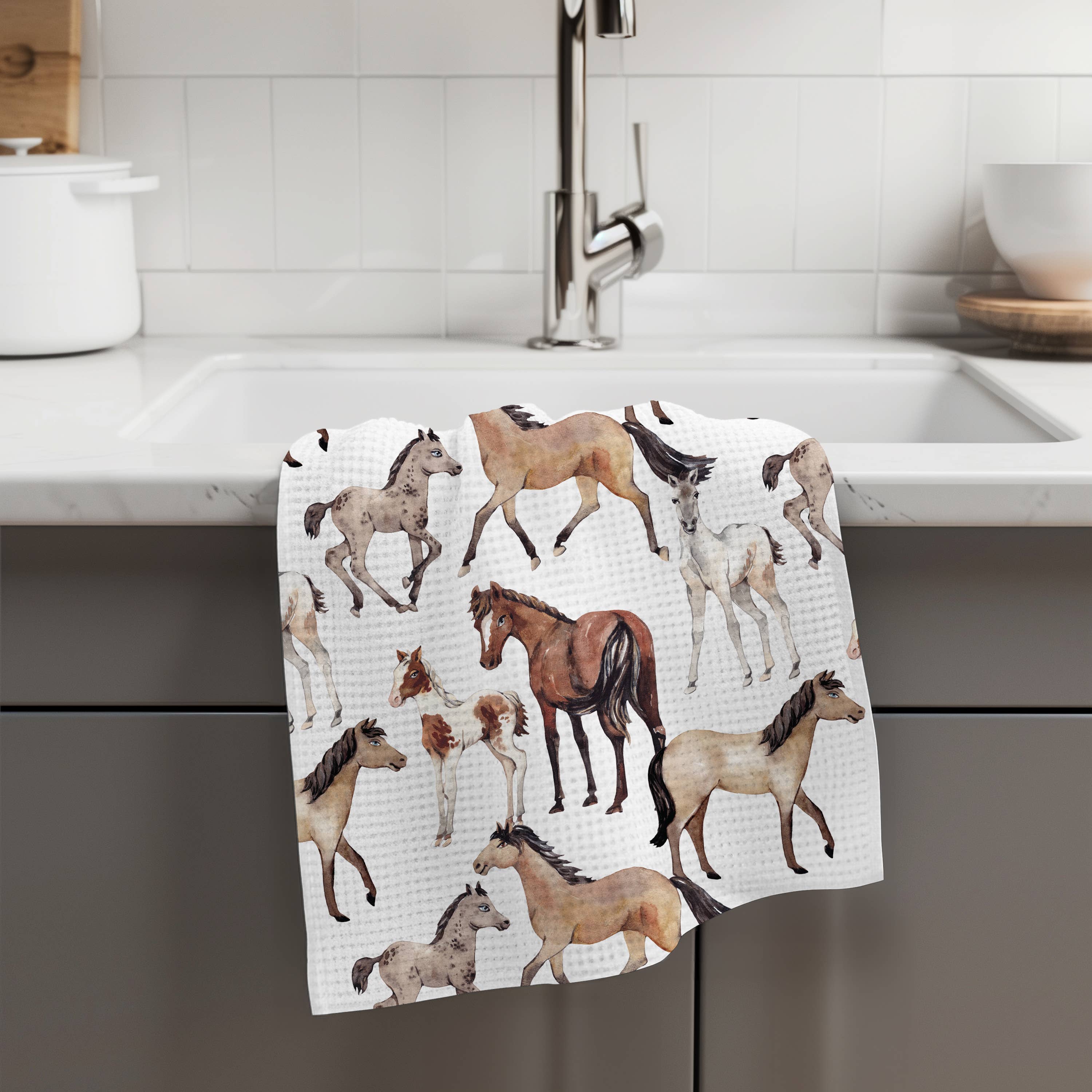 Mares and Foals Equestrian Tack / Kitchen Towel