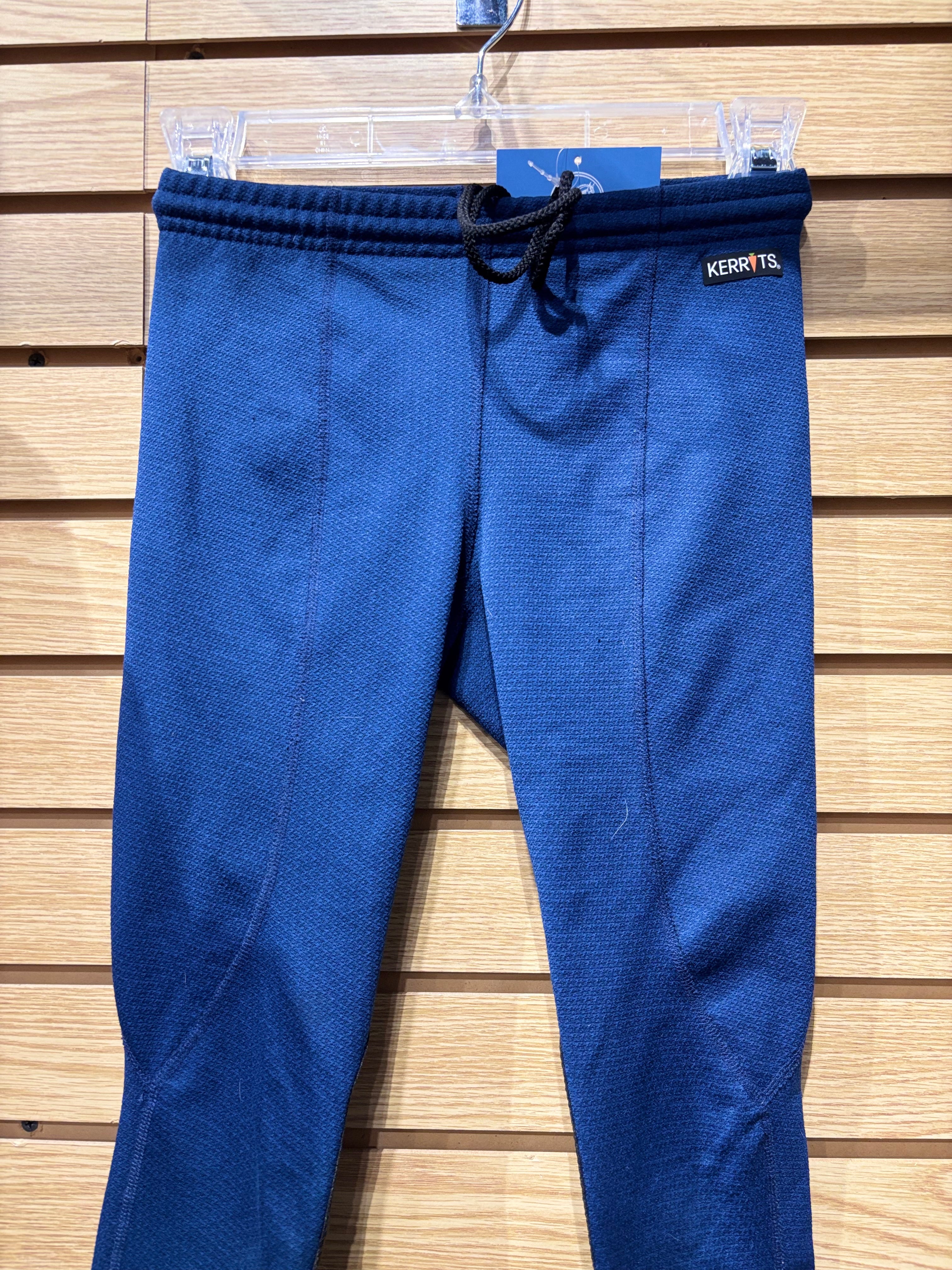 Used Medium Black/Blue Kerrits Youth Knee Patch Tights