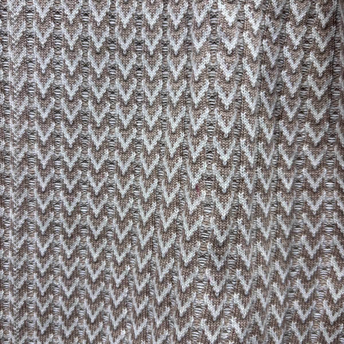 Used Small Sand/Soft White Kerrits Herringbone Quarter Zip Sweater