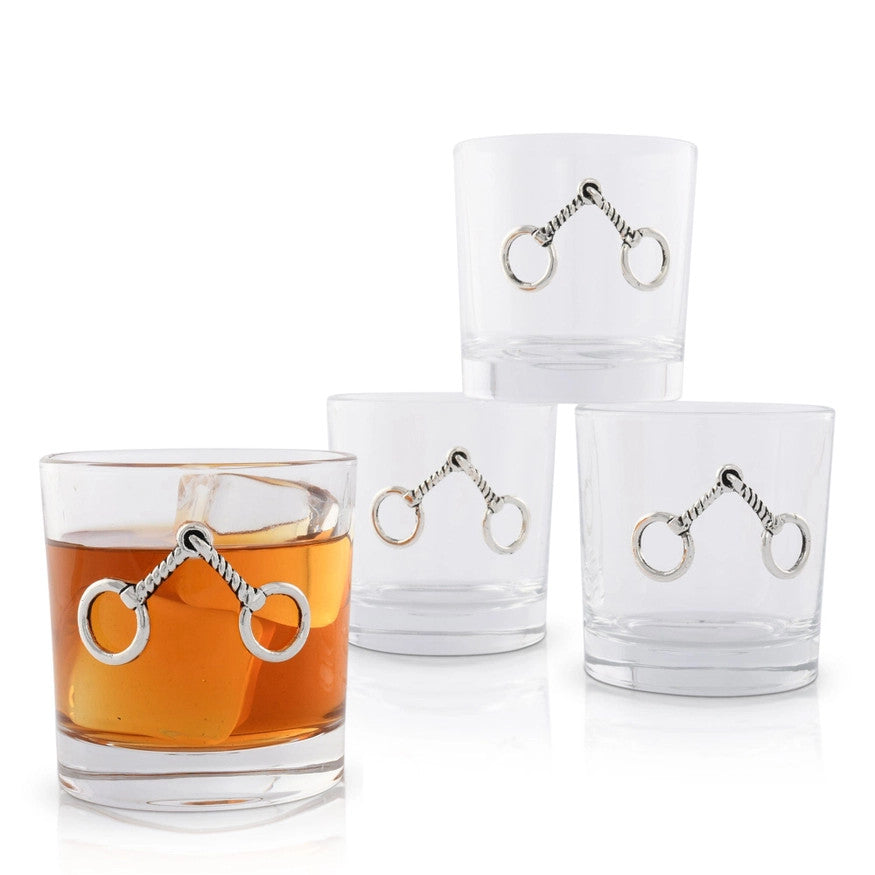 Arthur Court Equestrian Bit Bar Glasses Set of 4 - sku to order - 117274