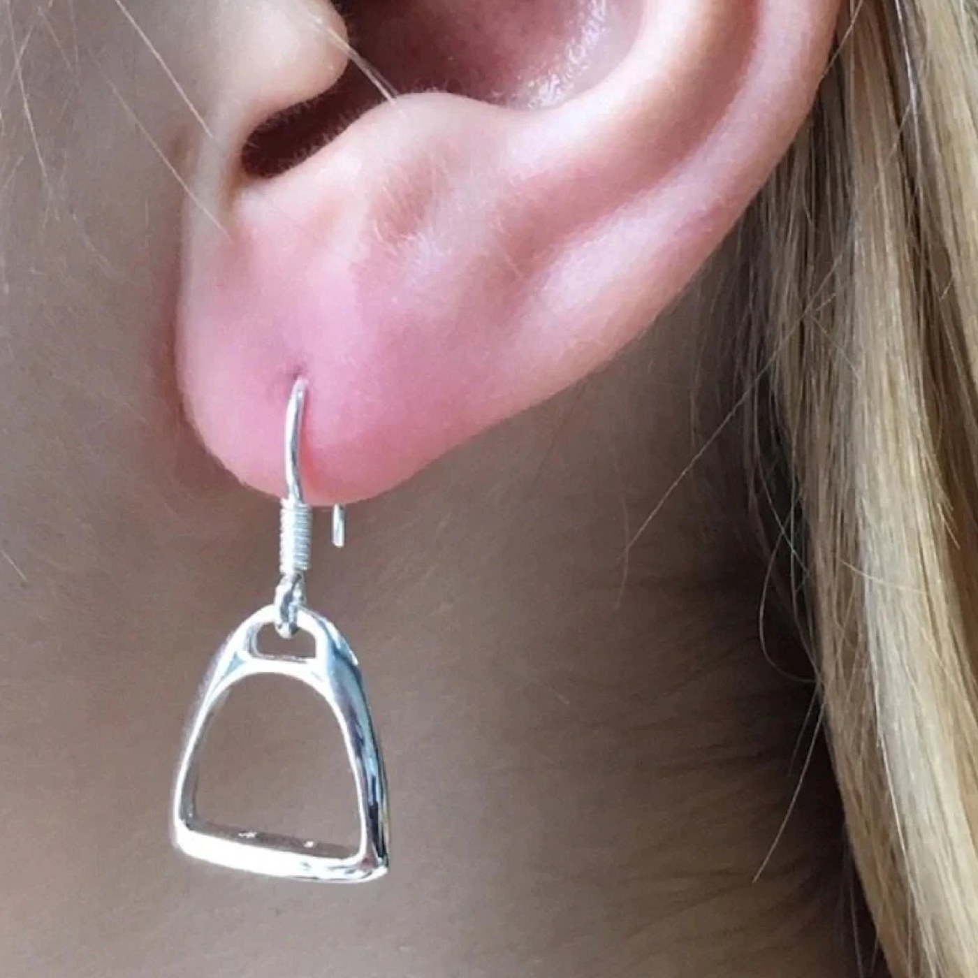 Equestrian Sterling Silver Stirrup Iron Earrings