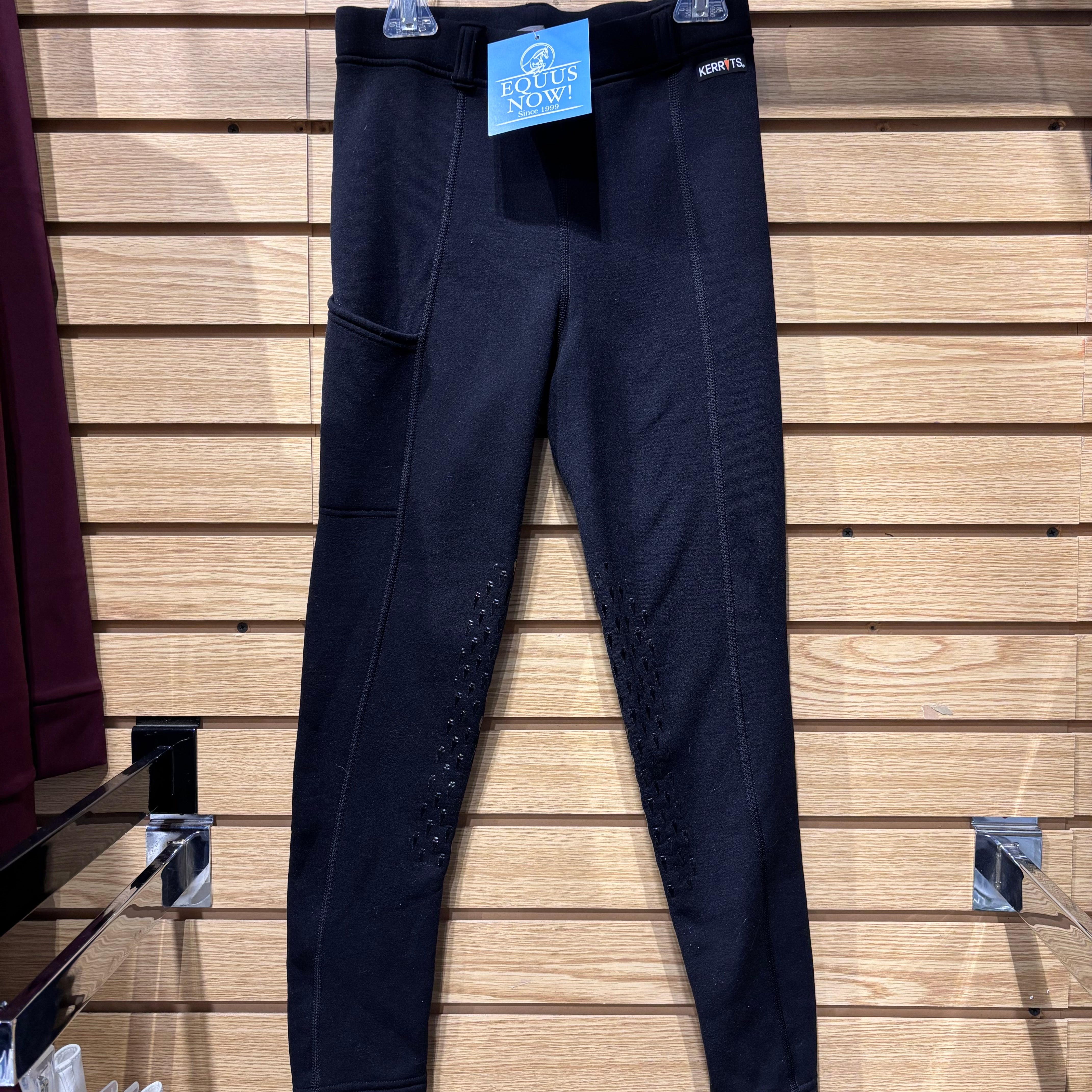 Used Kids Large Black Kerrits Winter Tights