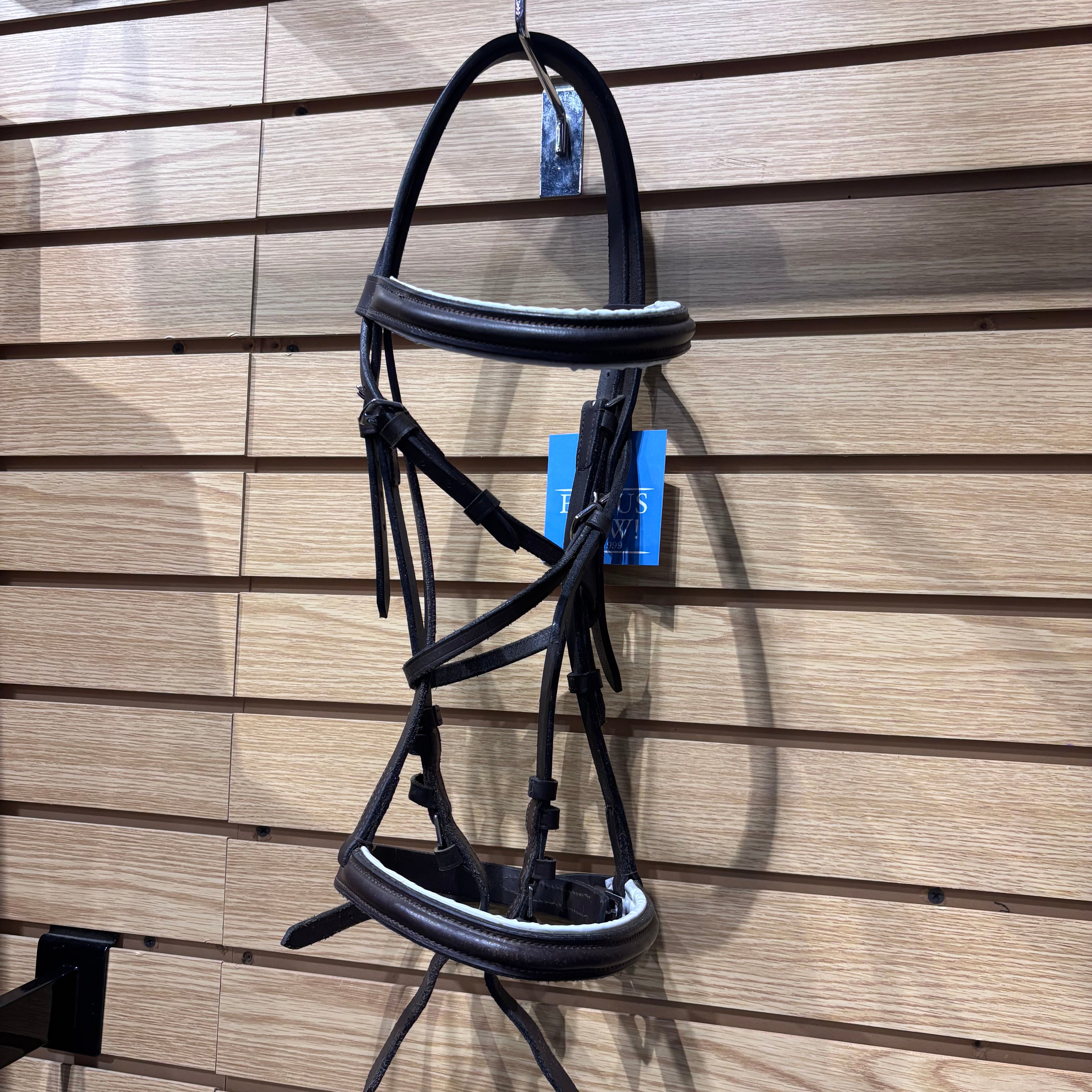 Used Horse Brown/White Padded Leather Bridle