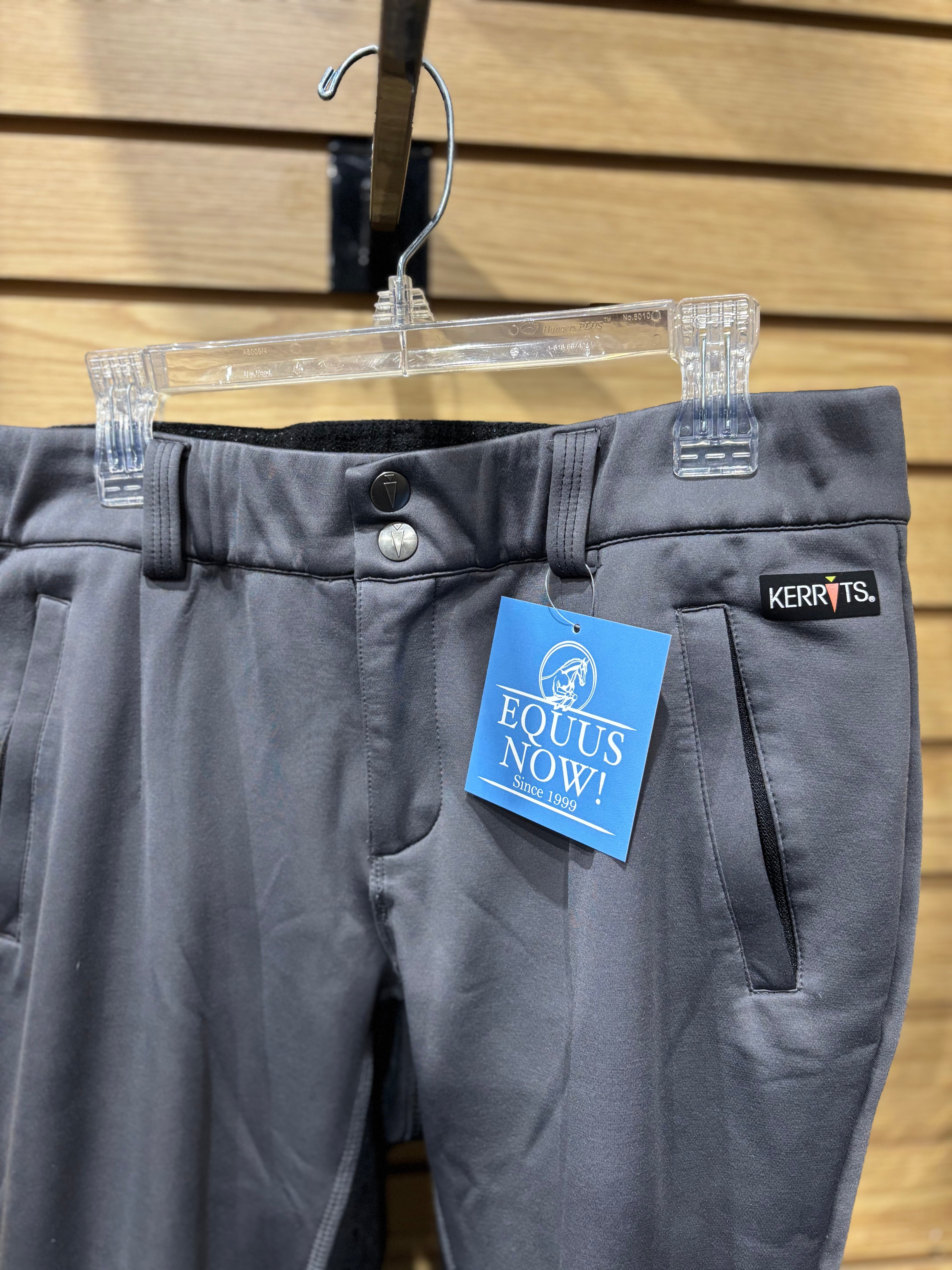 Used Large Grey Kerrits Winter Breeches