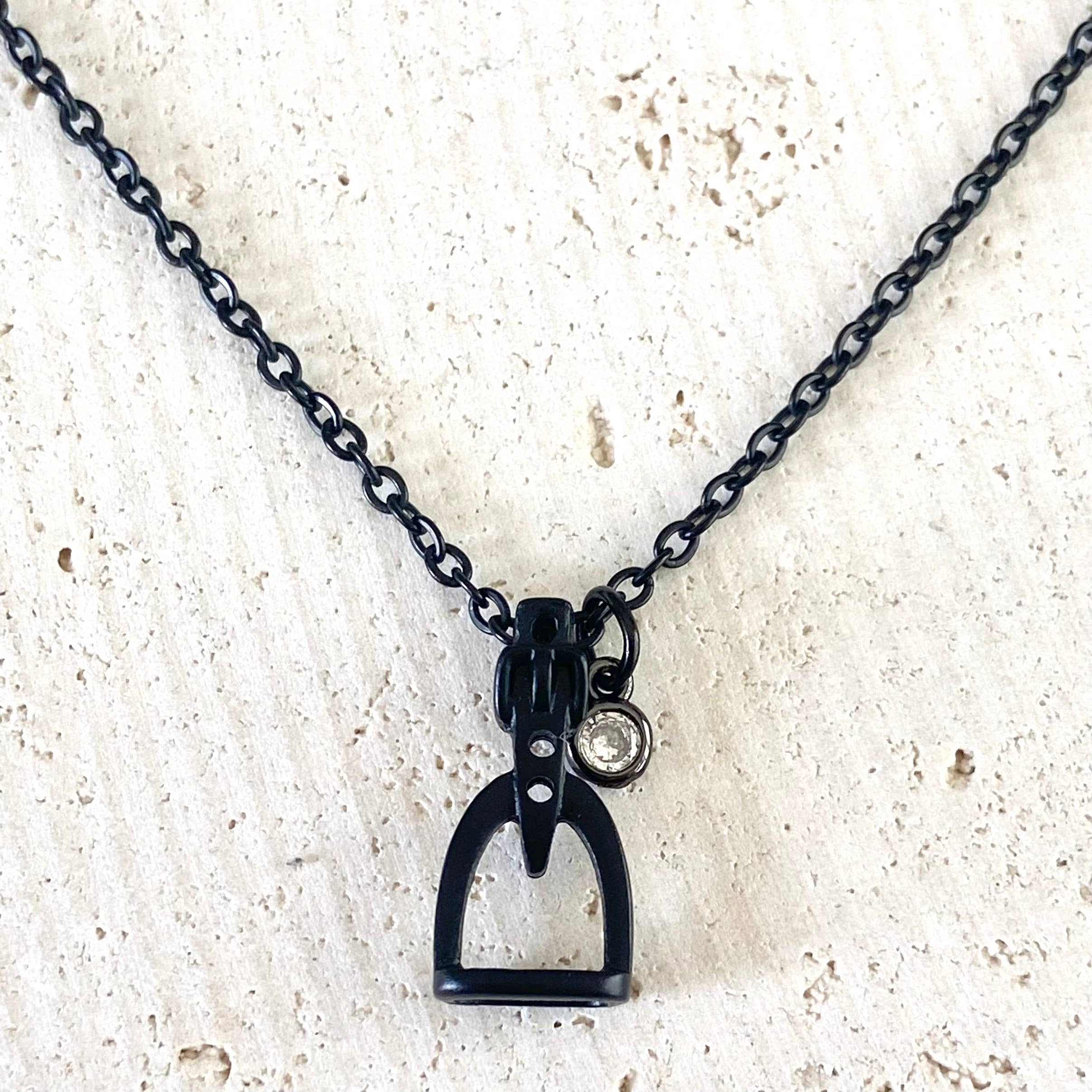 VB&CO Designs Handmade Jewelry - Horse jewelry stirrup necklace, equestrian, derby