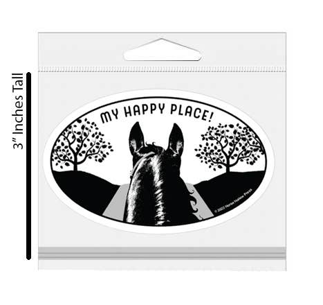 Horse Hollow Press - 3" Tumbler Horse Sticker / Happy Place Trail / WATERPROOF