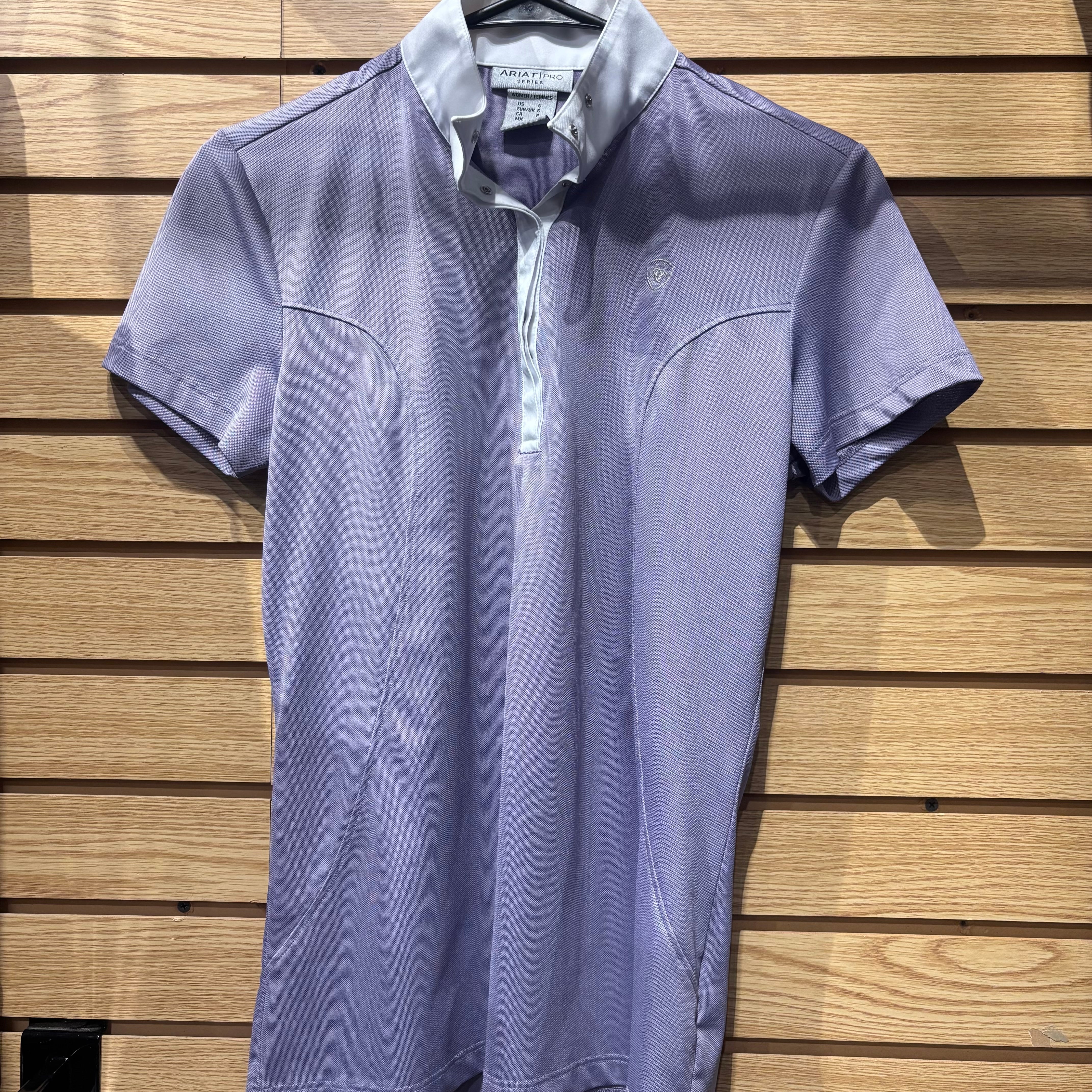 Used Small Lilac Ariat Pro Series Short Sleeve Show Shirt