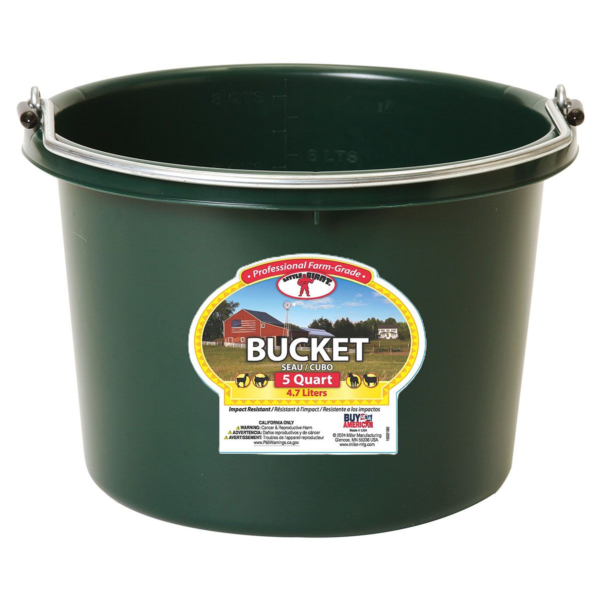 DuraFlex 8 Quart Plastic Round Bucket