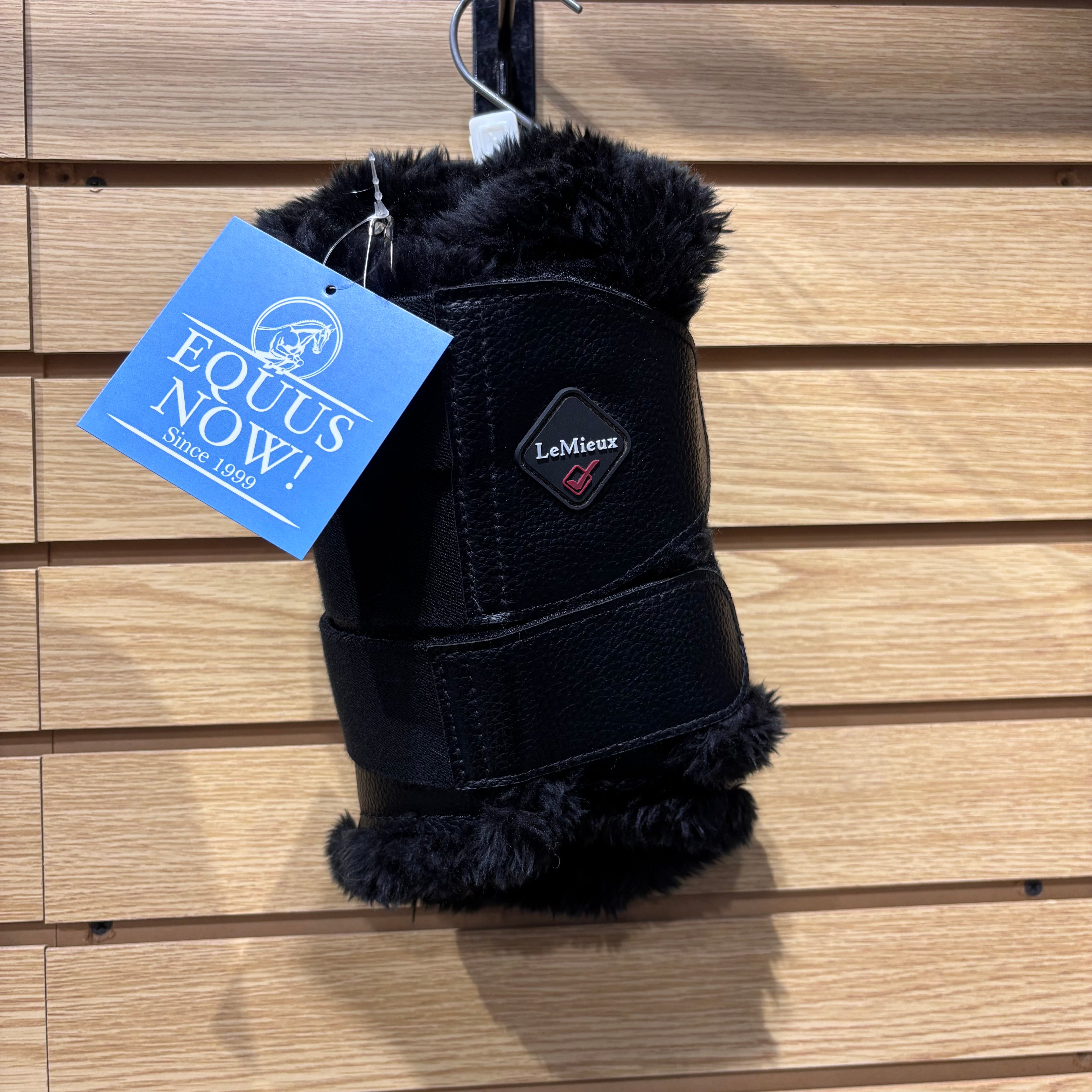 Used Medium LeMieux Fleece Lined Brushing Boots Black