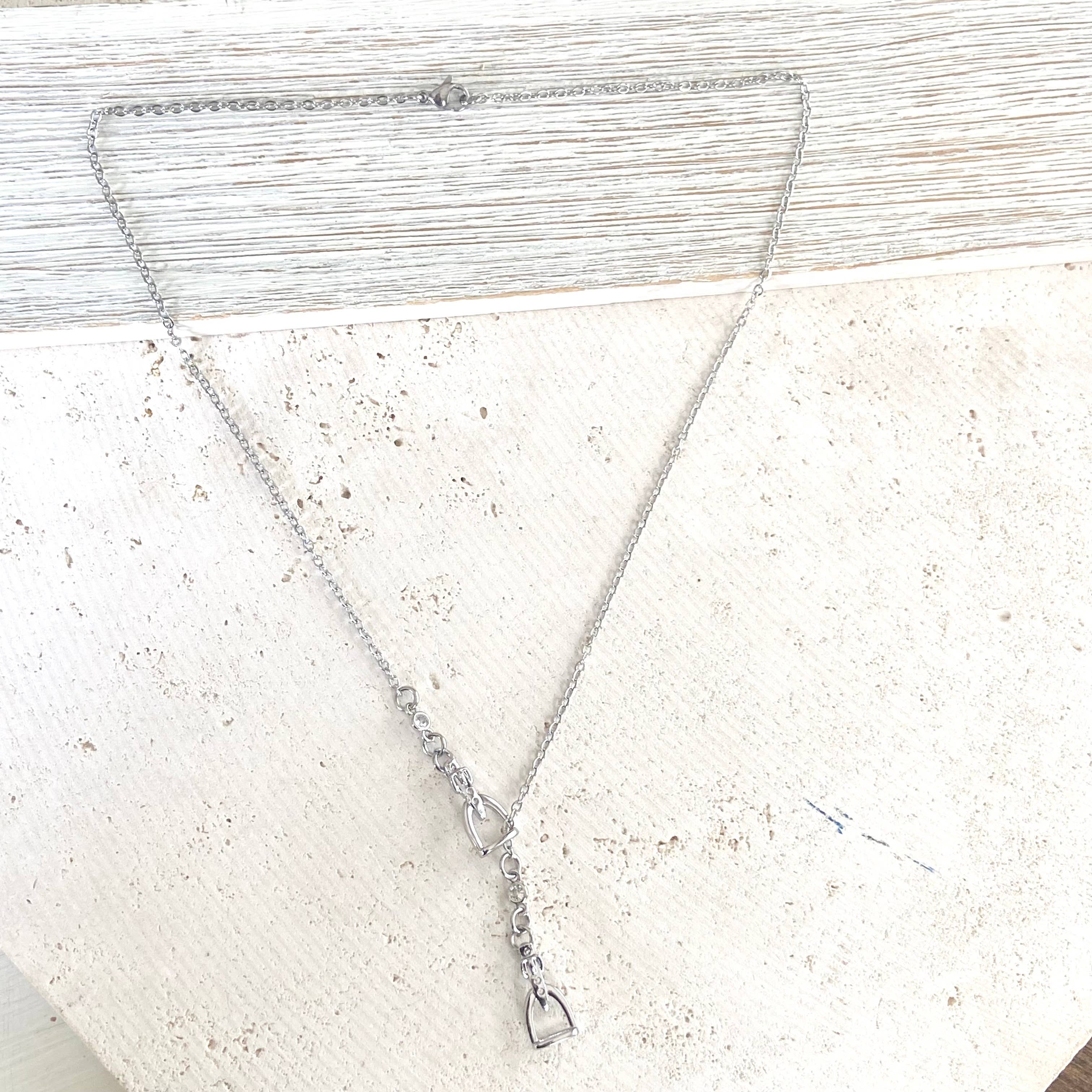 VB&CO Designs Handmade Jewelry - Equestrian jewelry Y style horse bit stirrup necklace