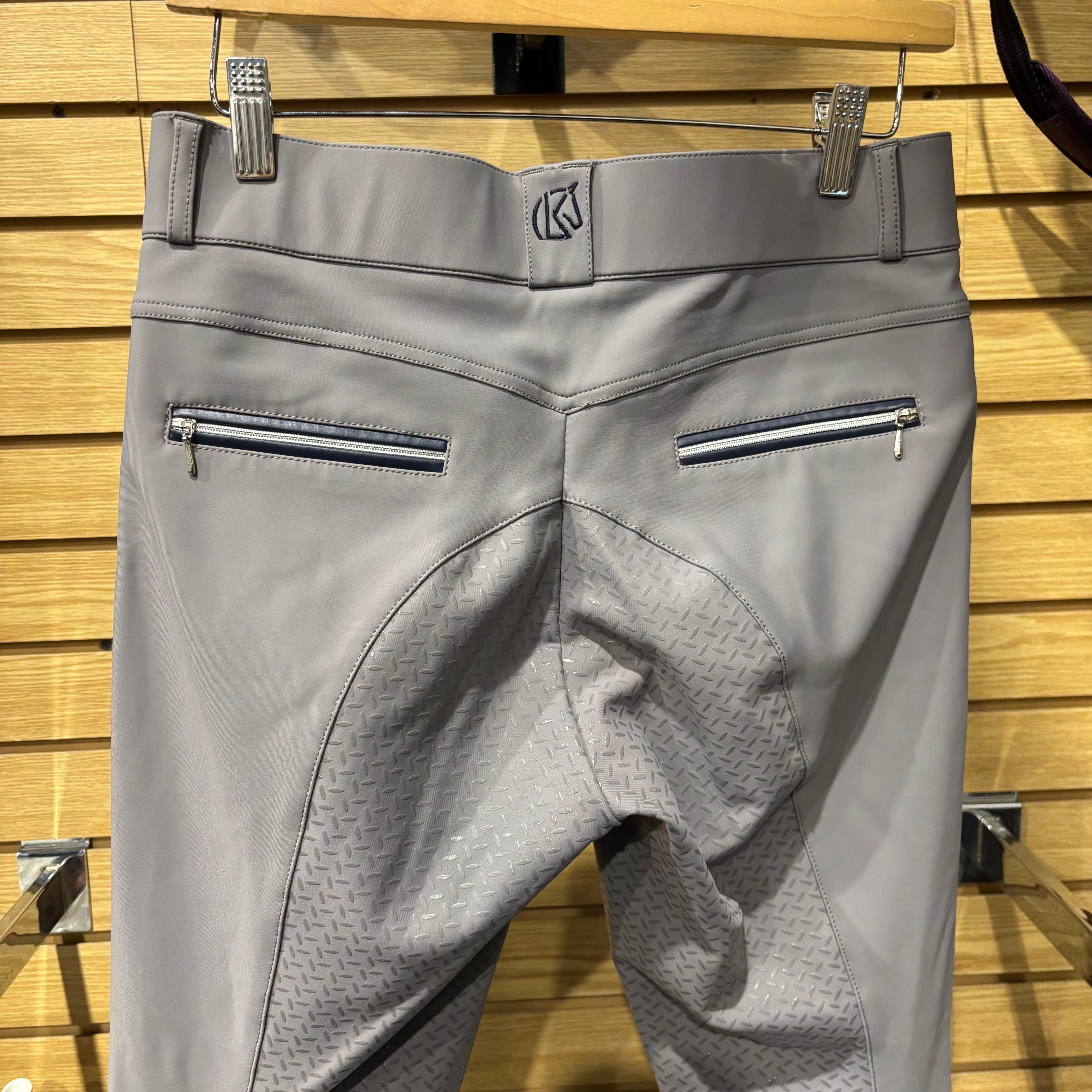 Used KL Select 28R Grey Full Seat Breeches