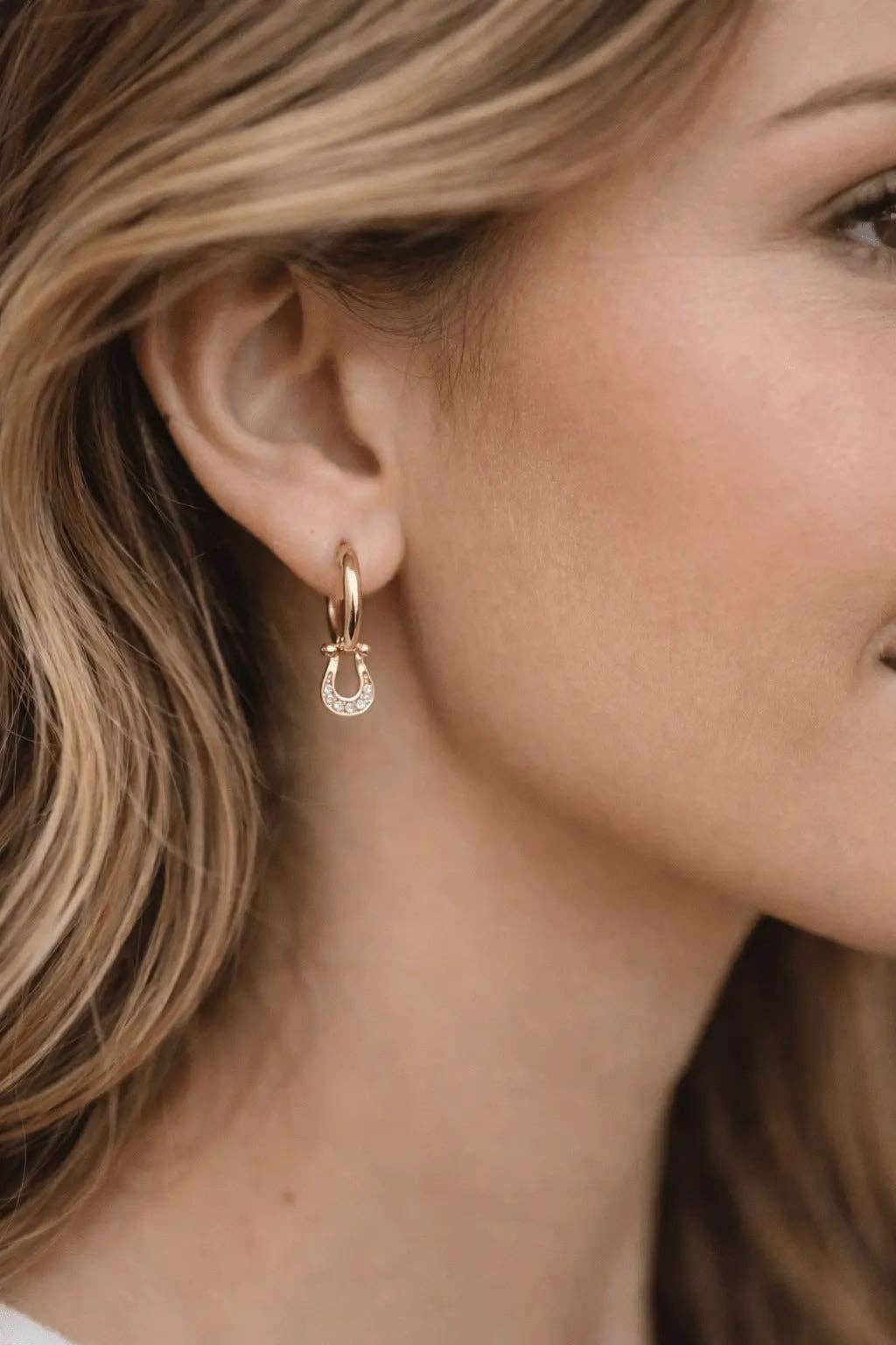 Bridle Up Hope Shop - Horseshoe Huggie Earrings