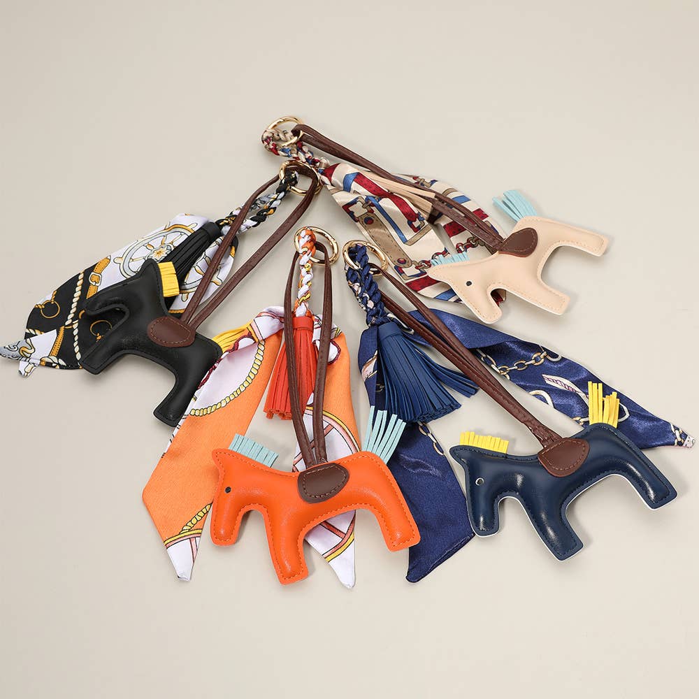 Sensibling Corp. - Faux Leather Horse Tassel Scarf Keychain / Bag Charm