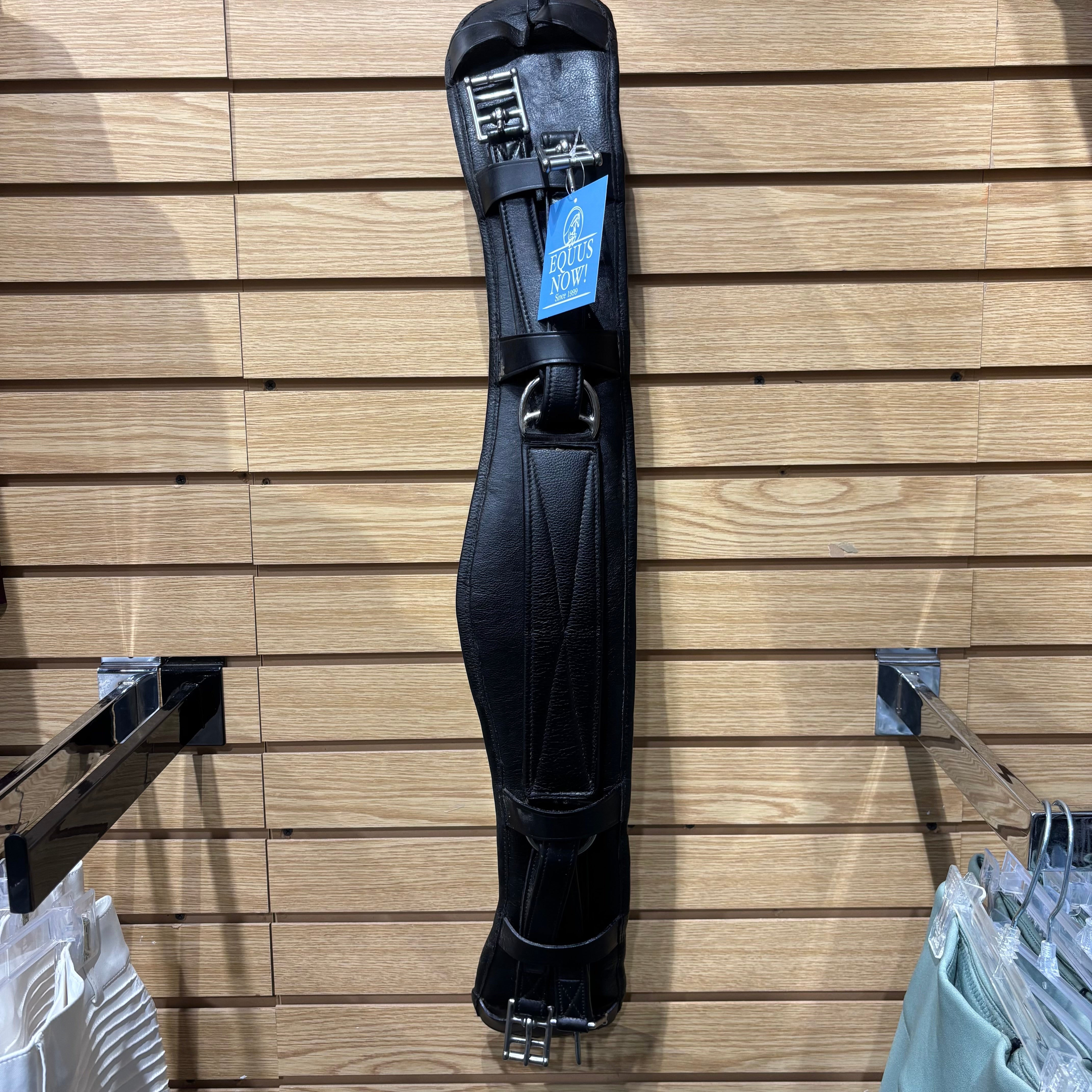 Used 30" Black Padded Leather Dressage Girth