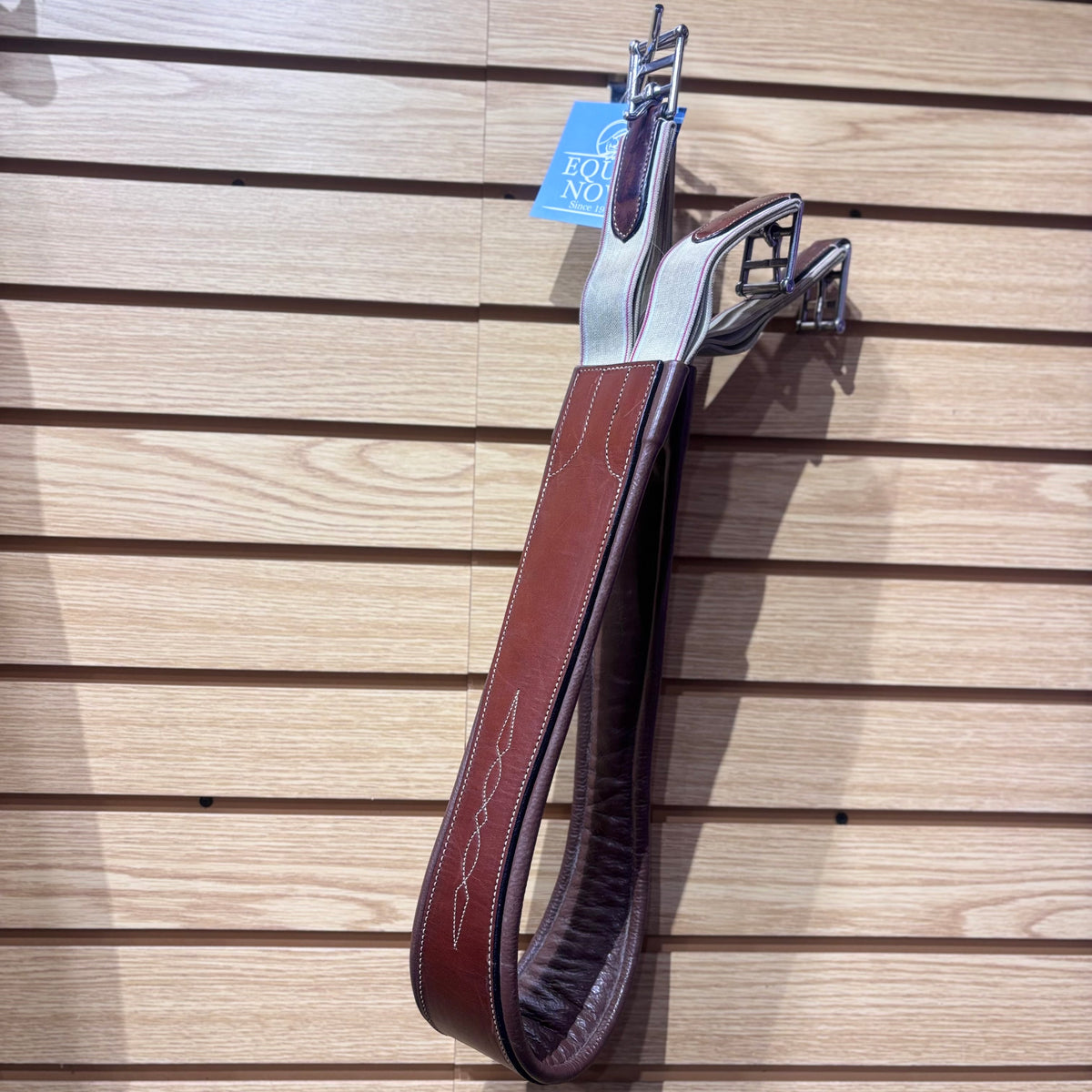 Used 48" Brown Fancy Stitched Leather Girth
