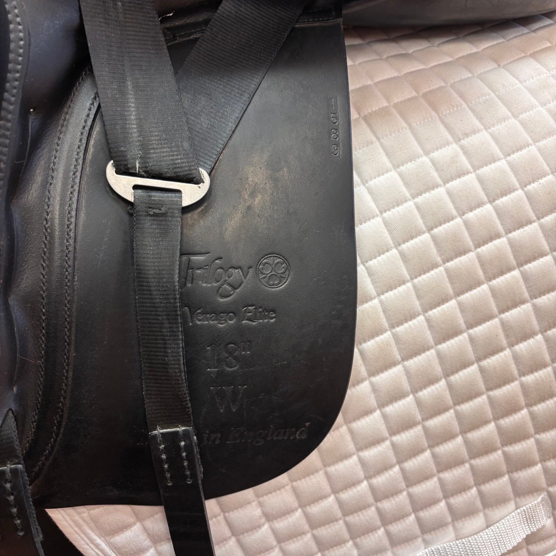 Used Trilogy Verago Elite Dressage Saddle 18" Wide Tree