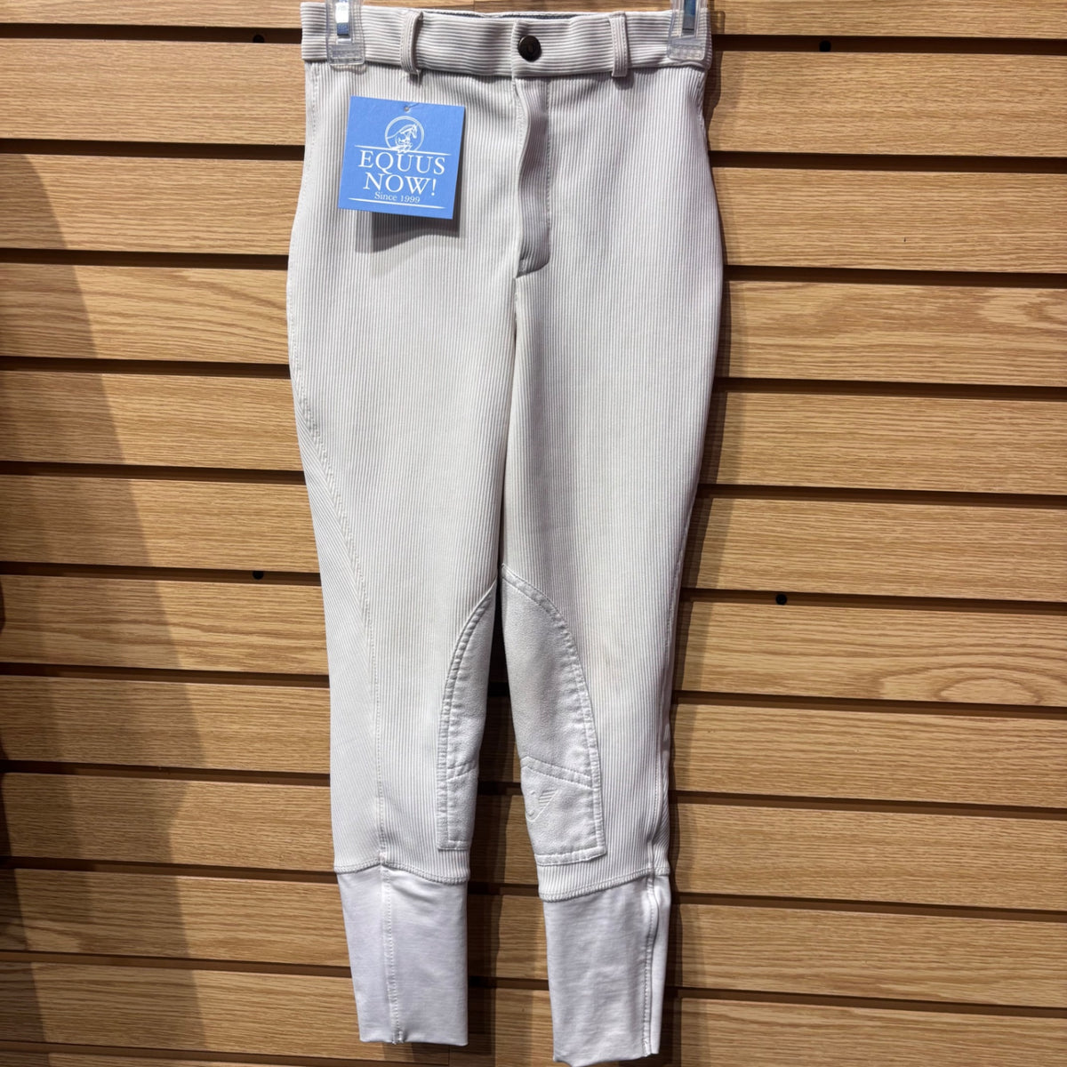Used Youth 8 White Tuffrider Knee Patch Breeches