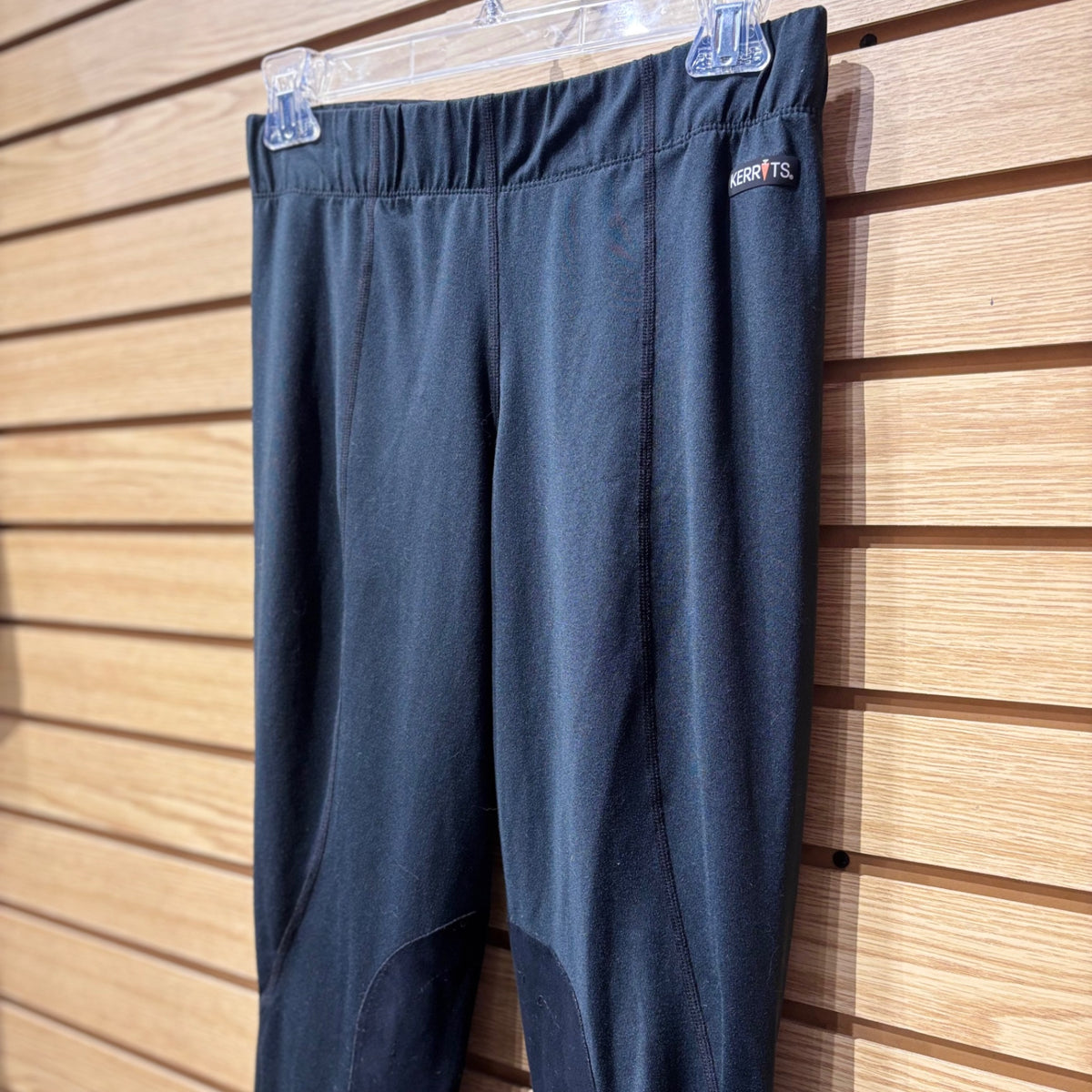Used Large Black Kerrits Knee Patch Riding Tights