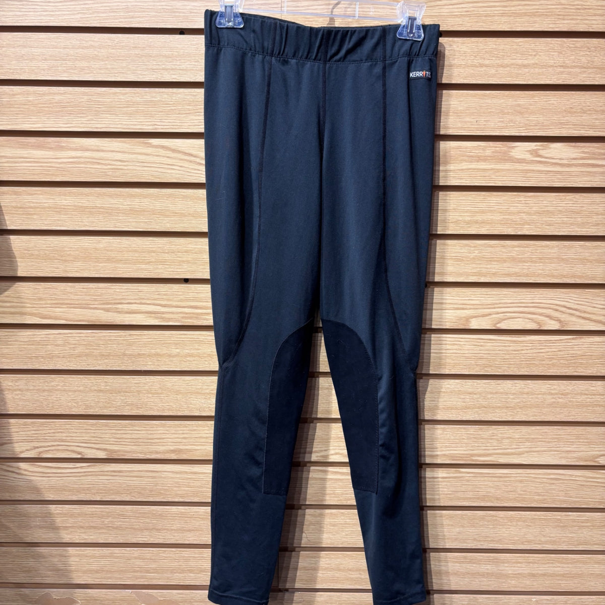 Used Large Black Kerrits Knee Patch Riding Tights