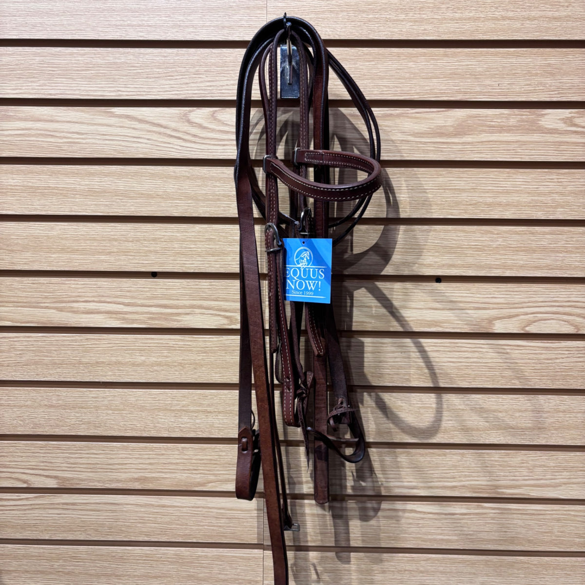 Used Cob/Sm Horse Brown Western Headstall w Split Reins