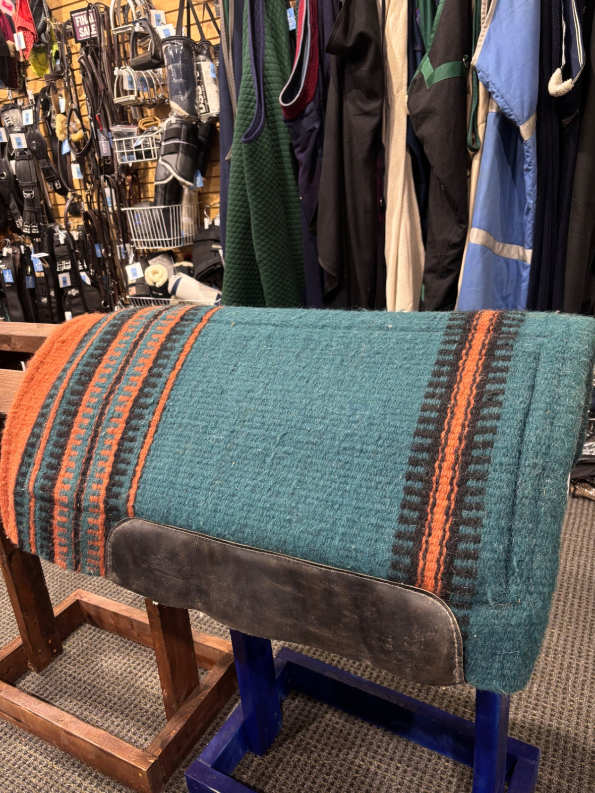 Used Teal Professionals Choice Fleece Western Saddle Pad
