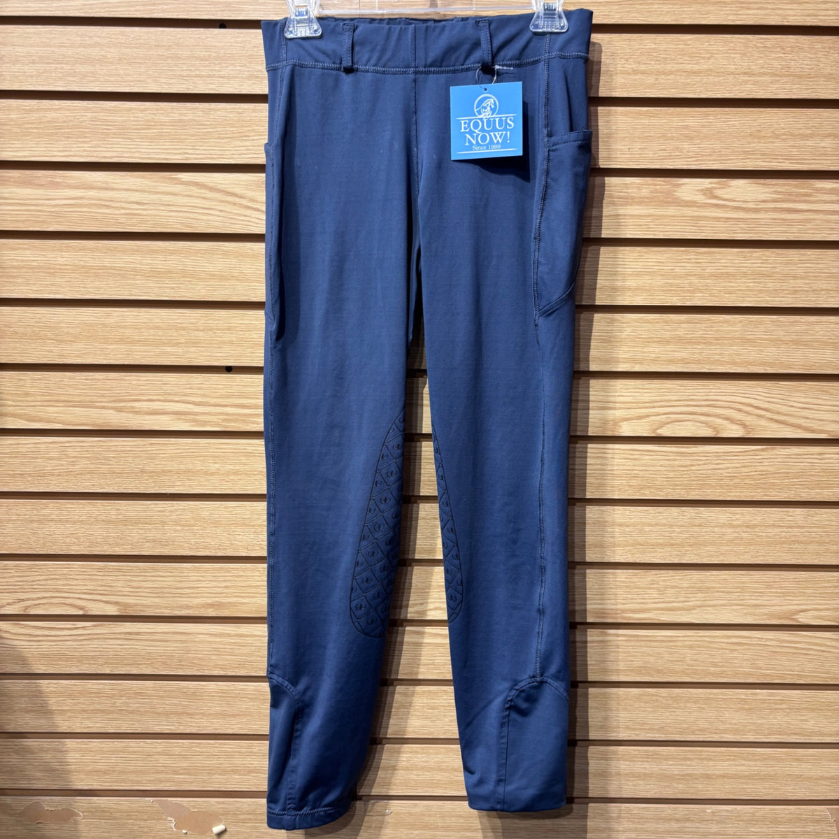 Used Large Navy Ovation Silicone Knee Patch Riding Tights