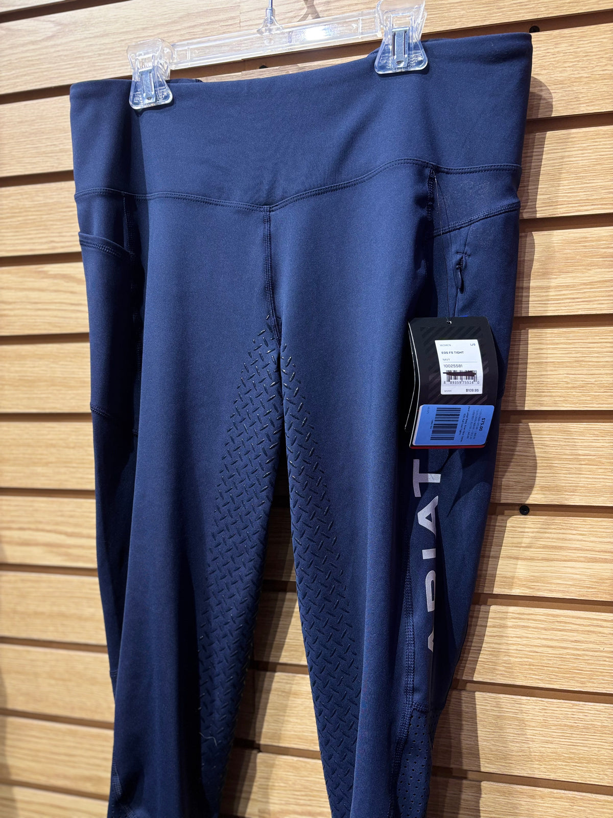 Used Large Navy Ariat Heat Series EOS Full Seat Tights