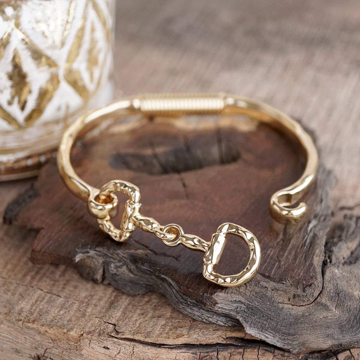 Horse Bit Hinged Bracelet - Rider’s Curve