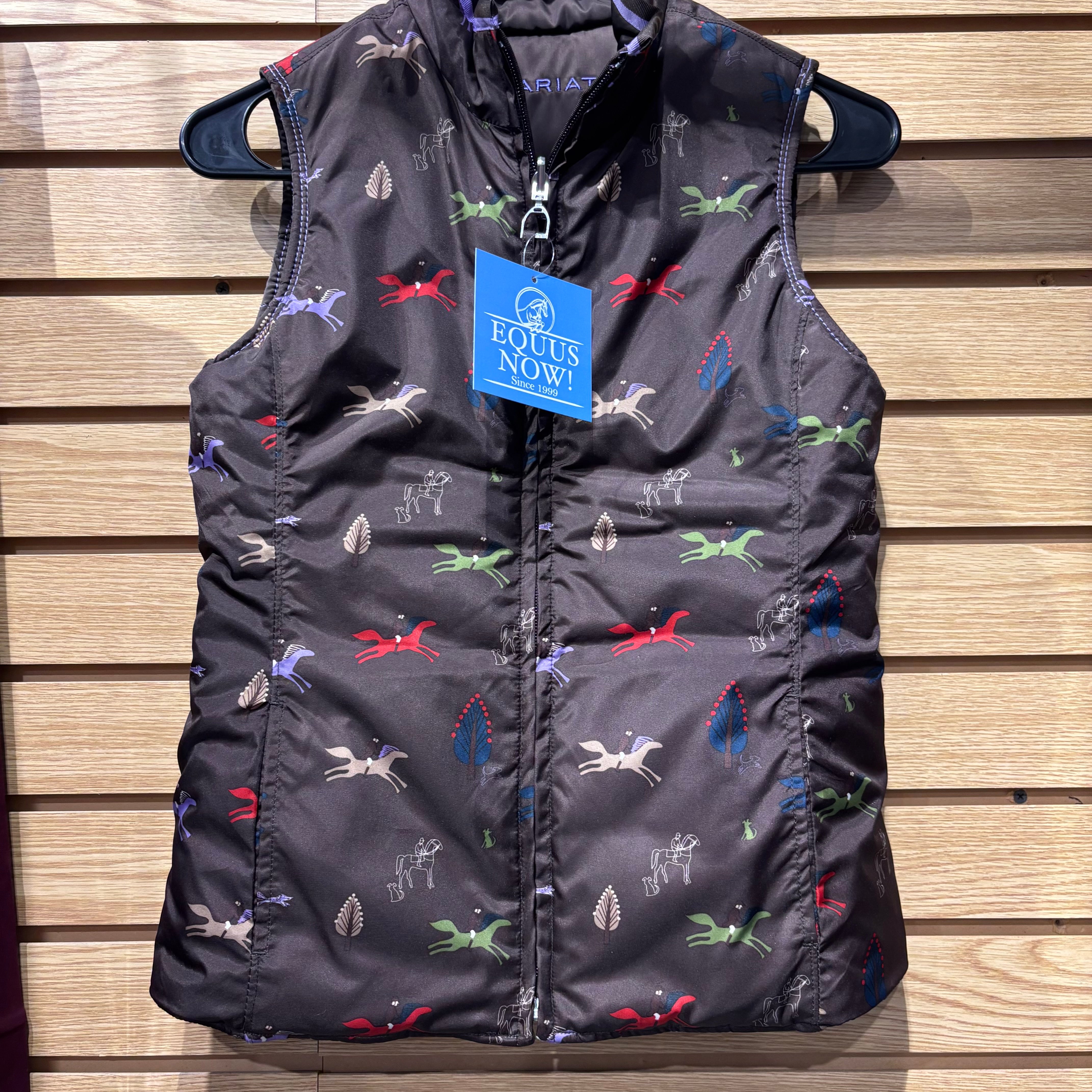 Used Youth Large Brown/Horse Print Ariat Vest