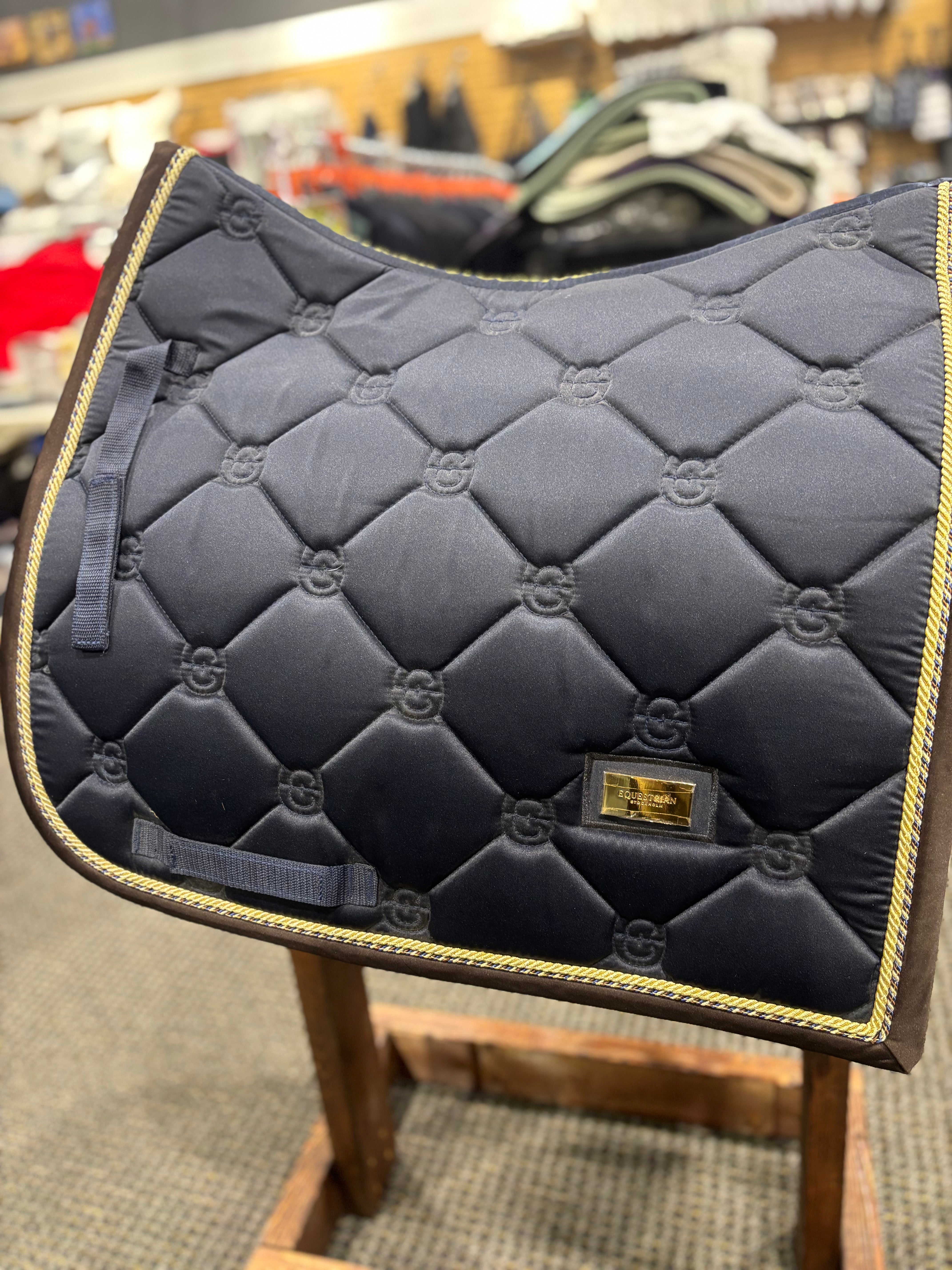 Used Navy Equestrian Stockholm Dressage Saddle Pad