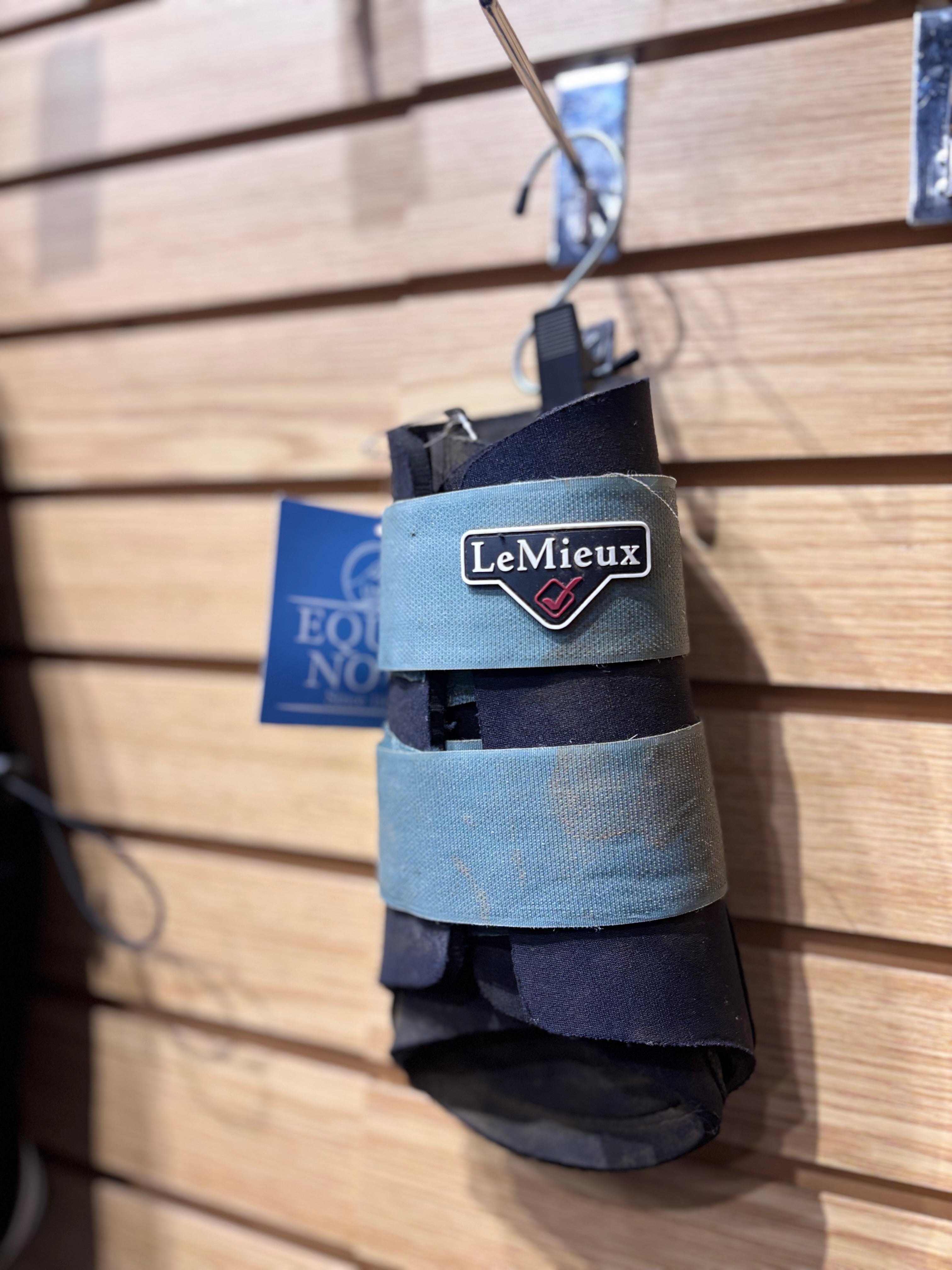Used Medium Black/Teal Lemieux Brushing Boots