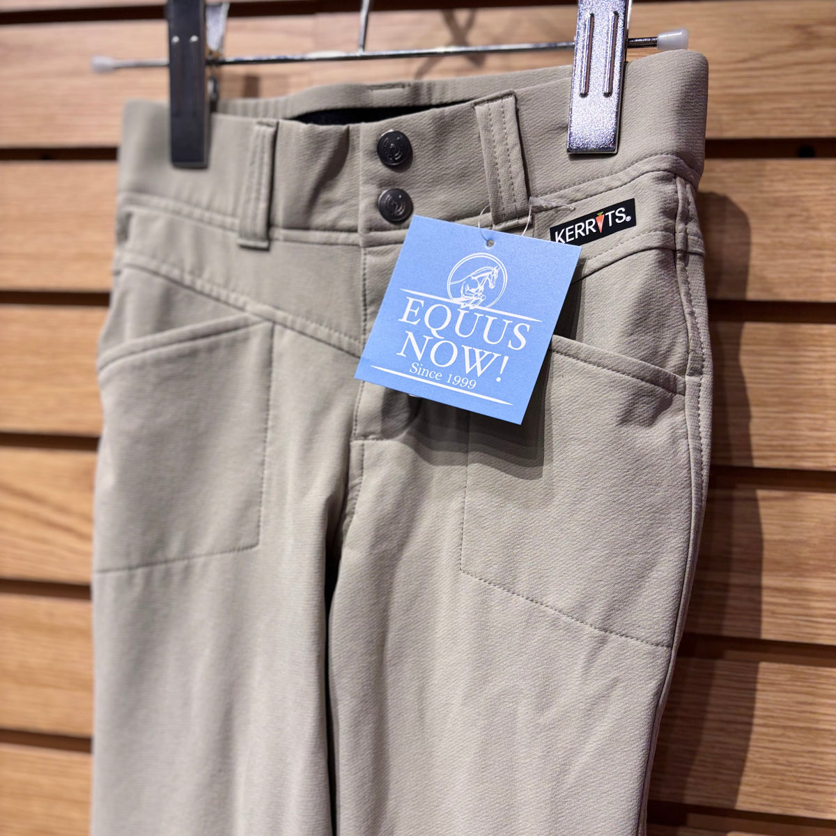 Used Youth Medium Tan Kerrits Crossover Knee Patch Jods