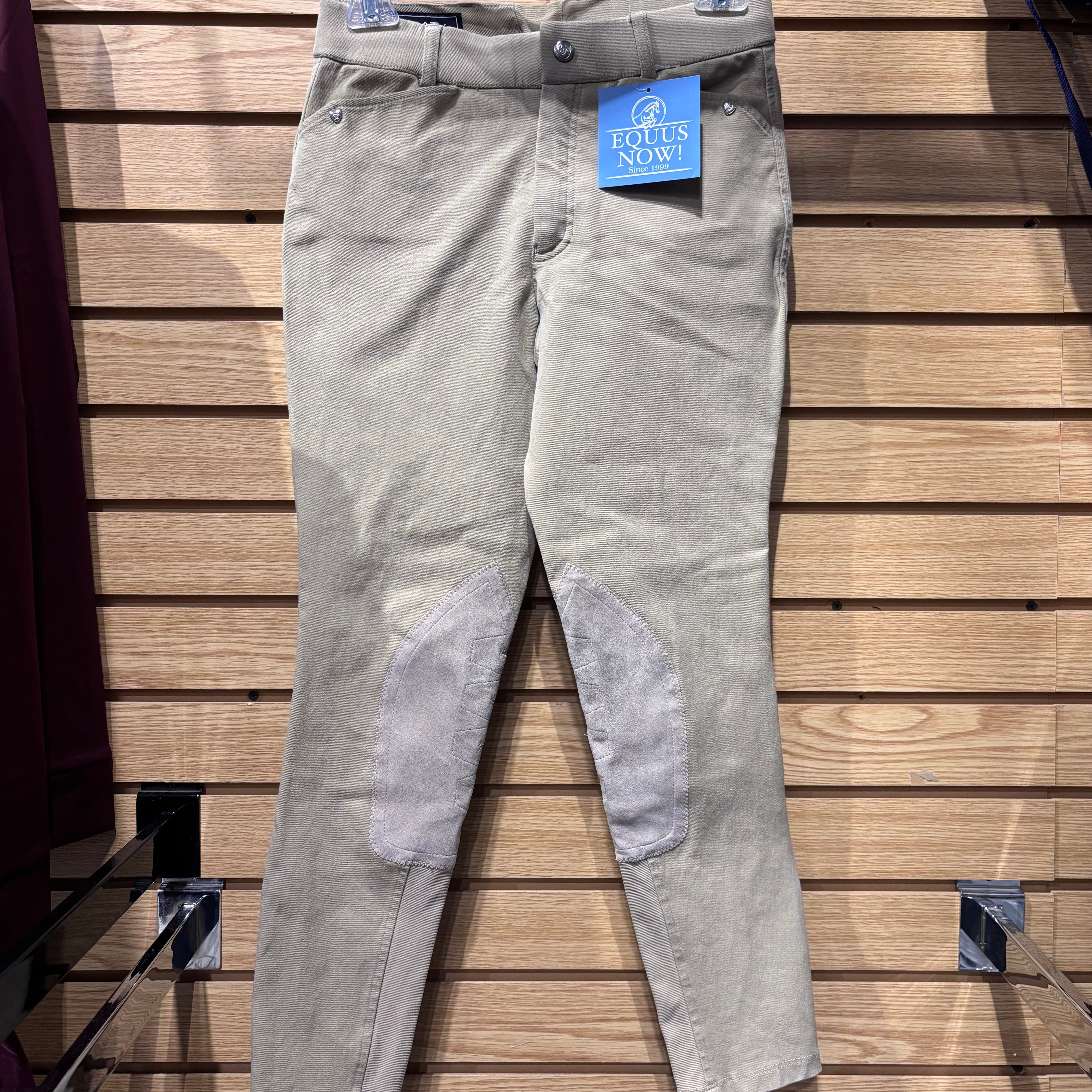 Used Youth 14 Tan Ariat Heritage Knee Patch Breeches