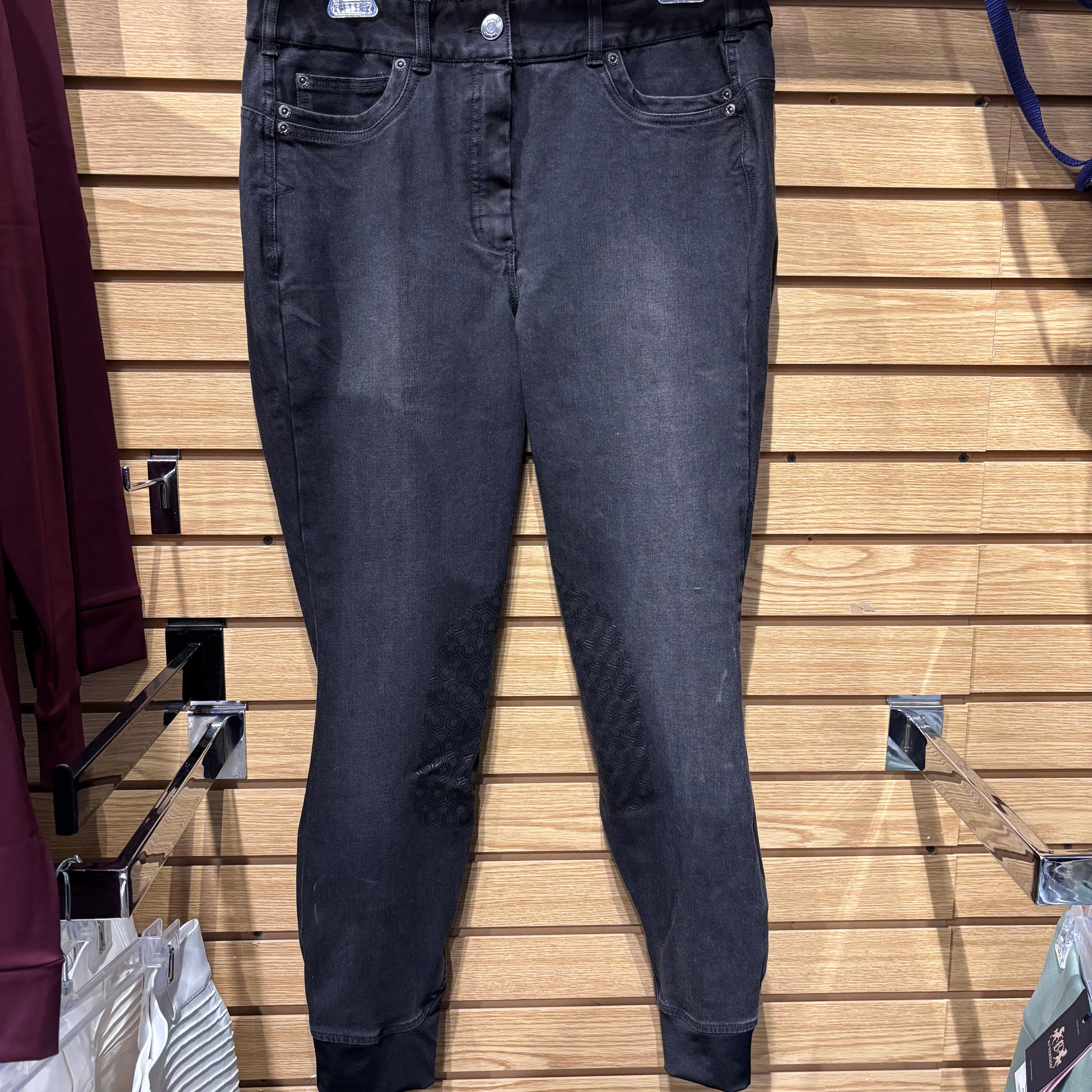 Used 34R Black/Denim Ariat Halo KP Breech