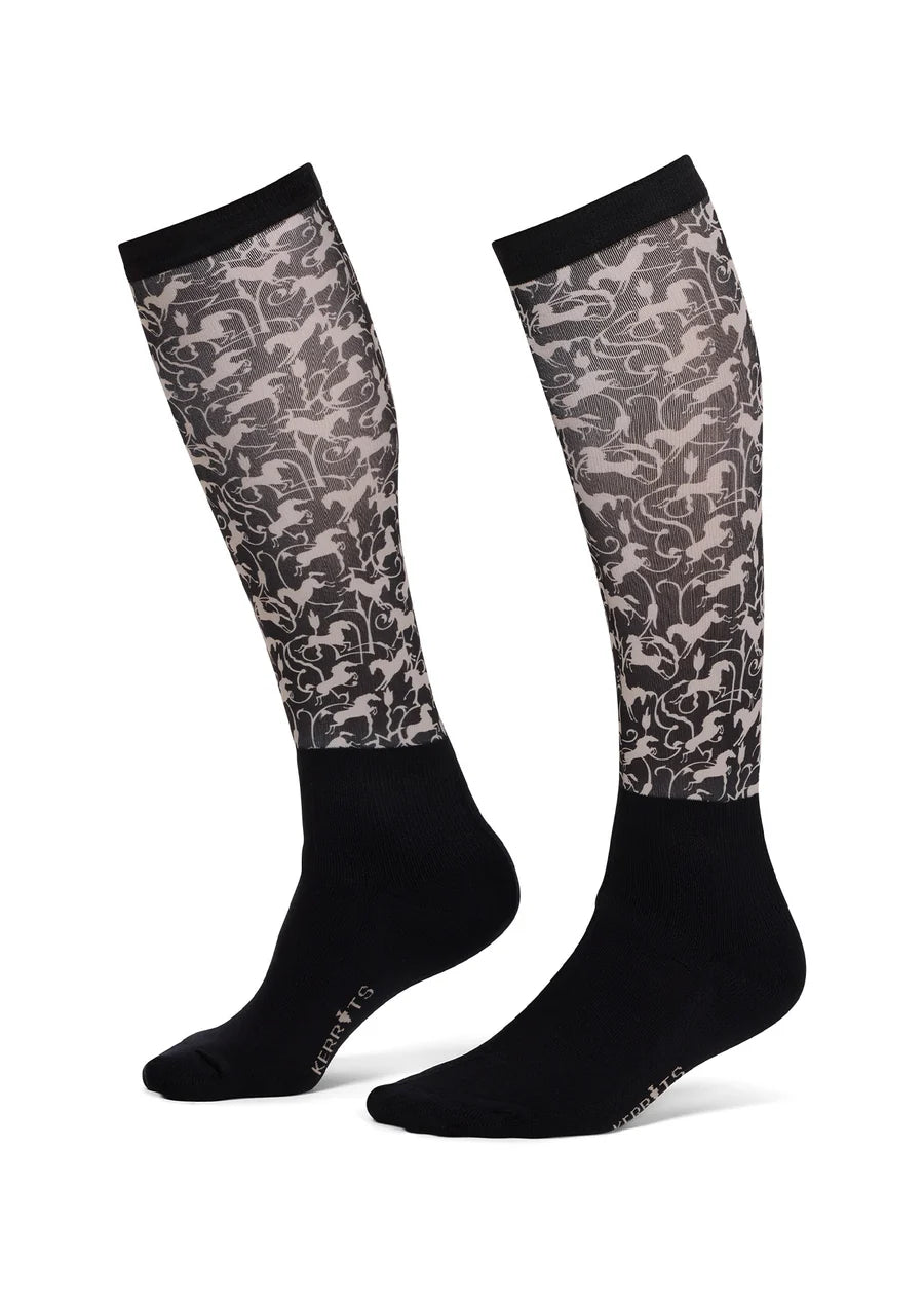 Kerrits Dual Zone Boot Socks - Black Wrought Iron Horses