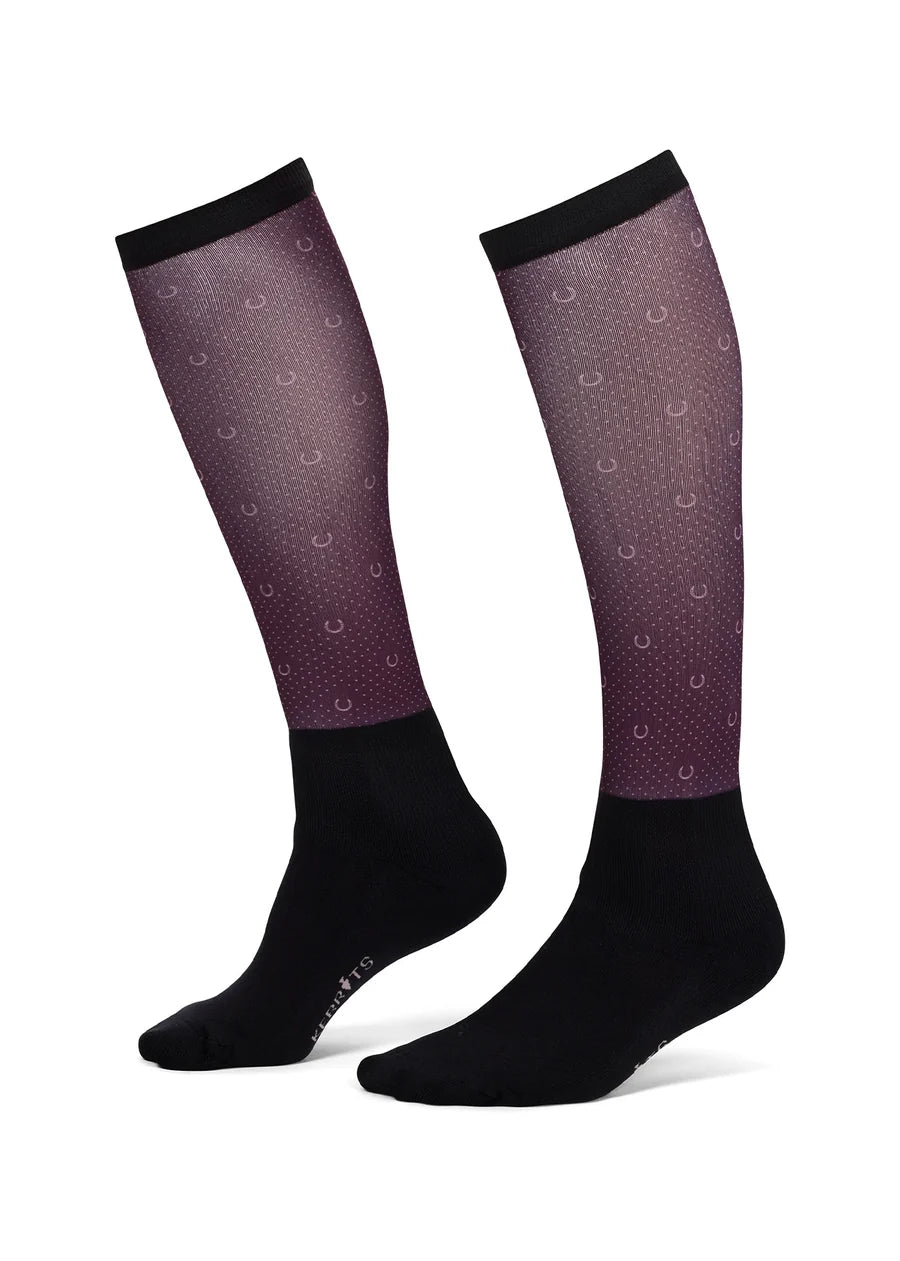 Kerrits Dual Zone Boot Socks - Elderberry Lucky Dots