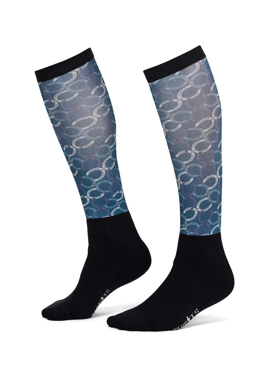 Kerrits Dual Zone Boot Socks - Jasper Horseshoe Honeycomb
