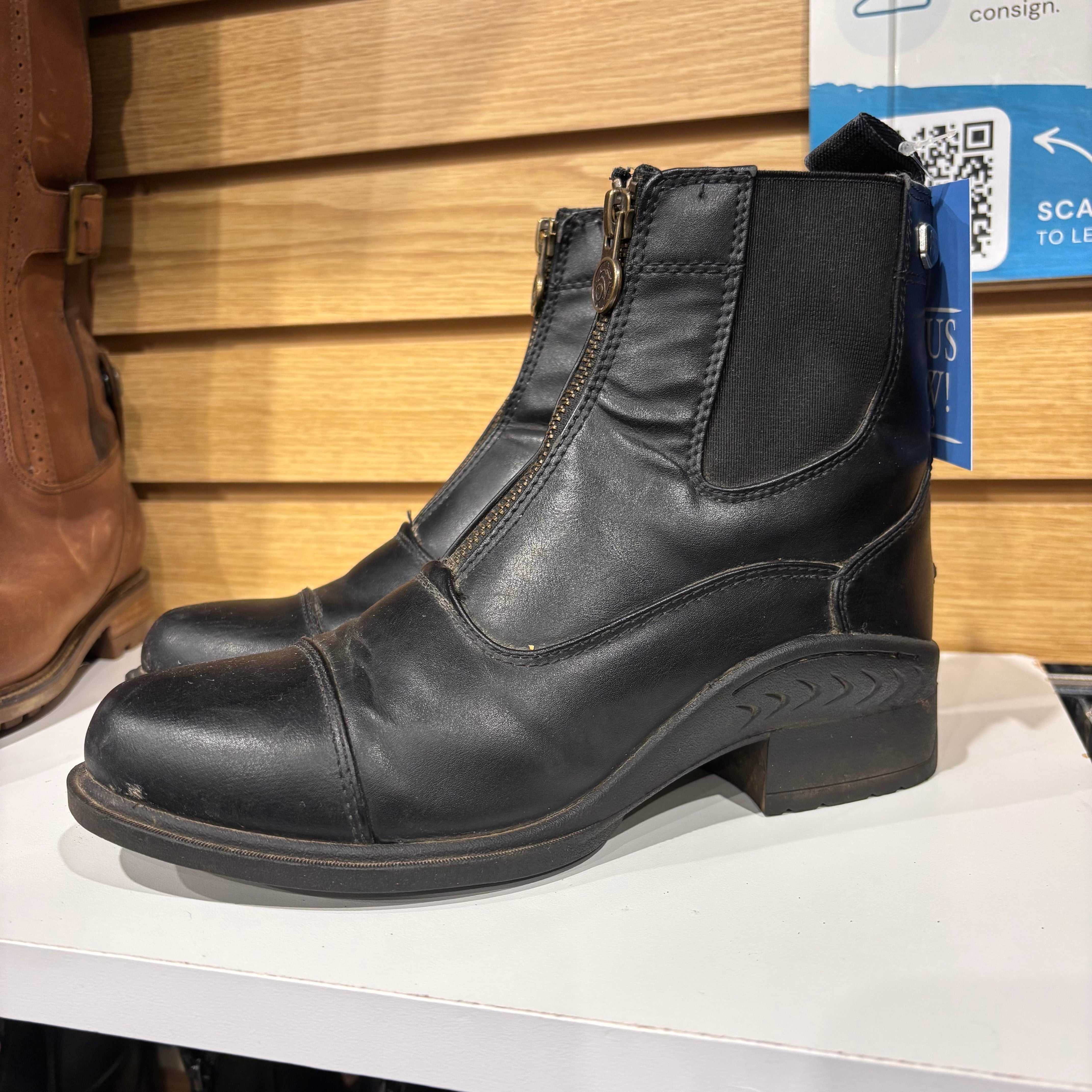 Used Ovation Size 4 Black Paddock Boots