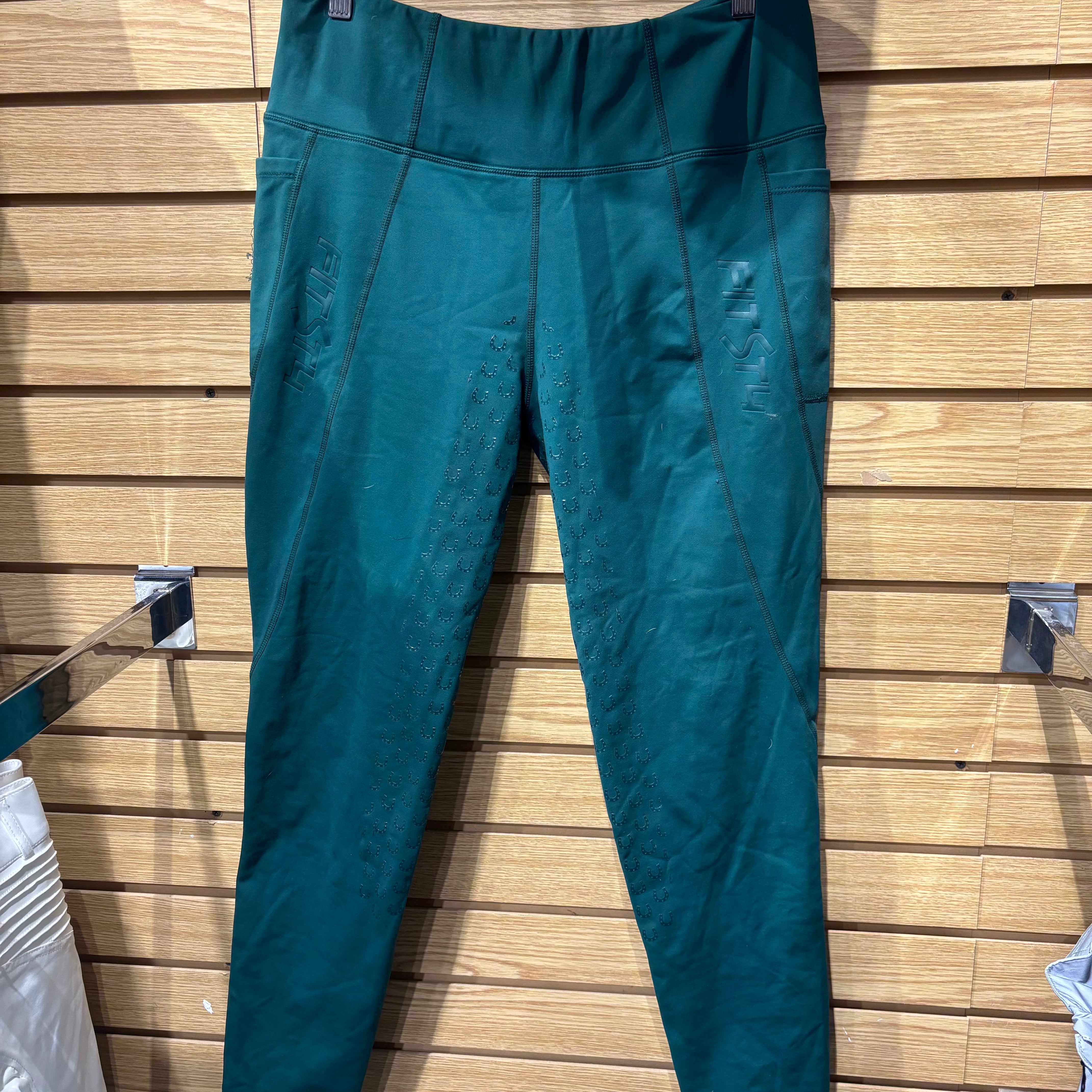 Used Large Green FitsT4 Riding Tights