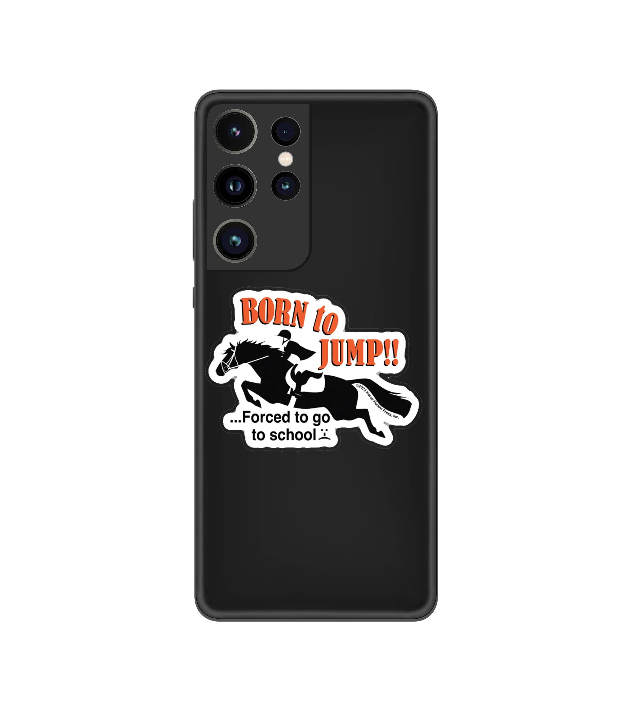Horse Hollow Press - 3" Tumbler Horse Sticker / Born to Jump School / WATERPROOF