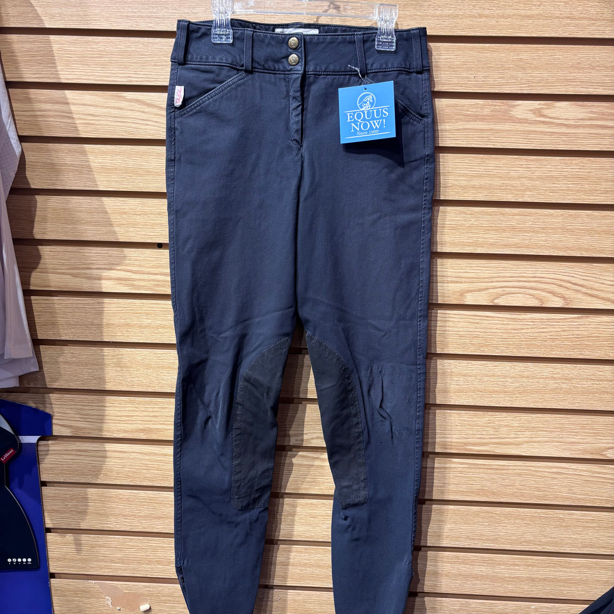 Used 26 Black Tailored Sportsman Knee Patch Breeches