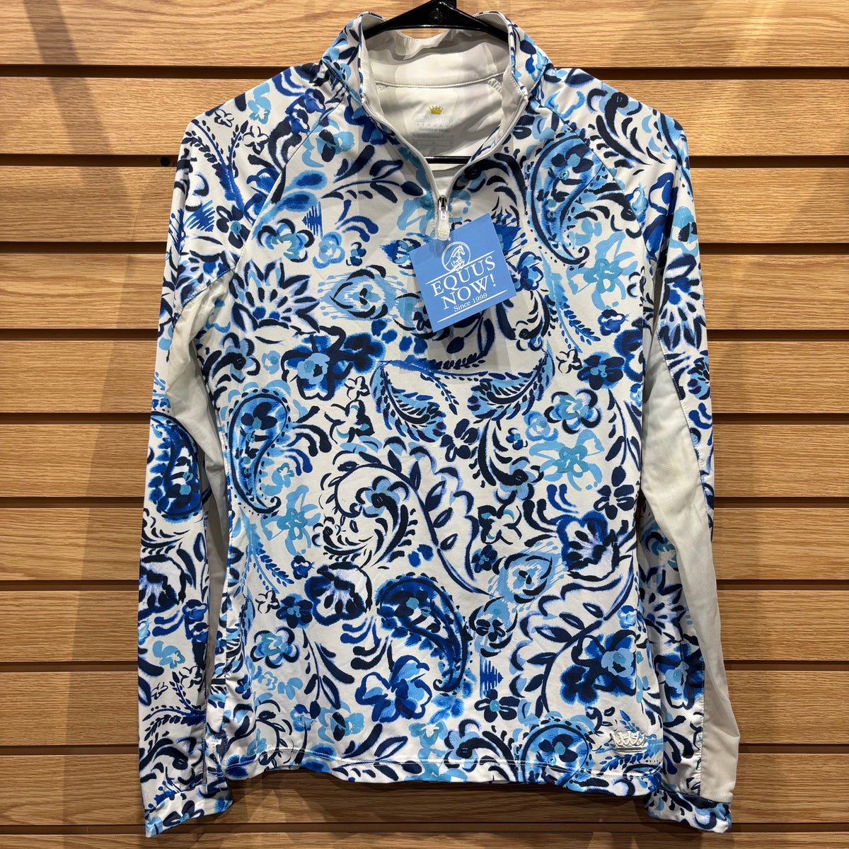 Used XS Blue Floral Kastel Denmark Long Sleeve Sun Shirt