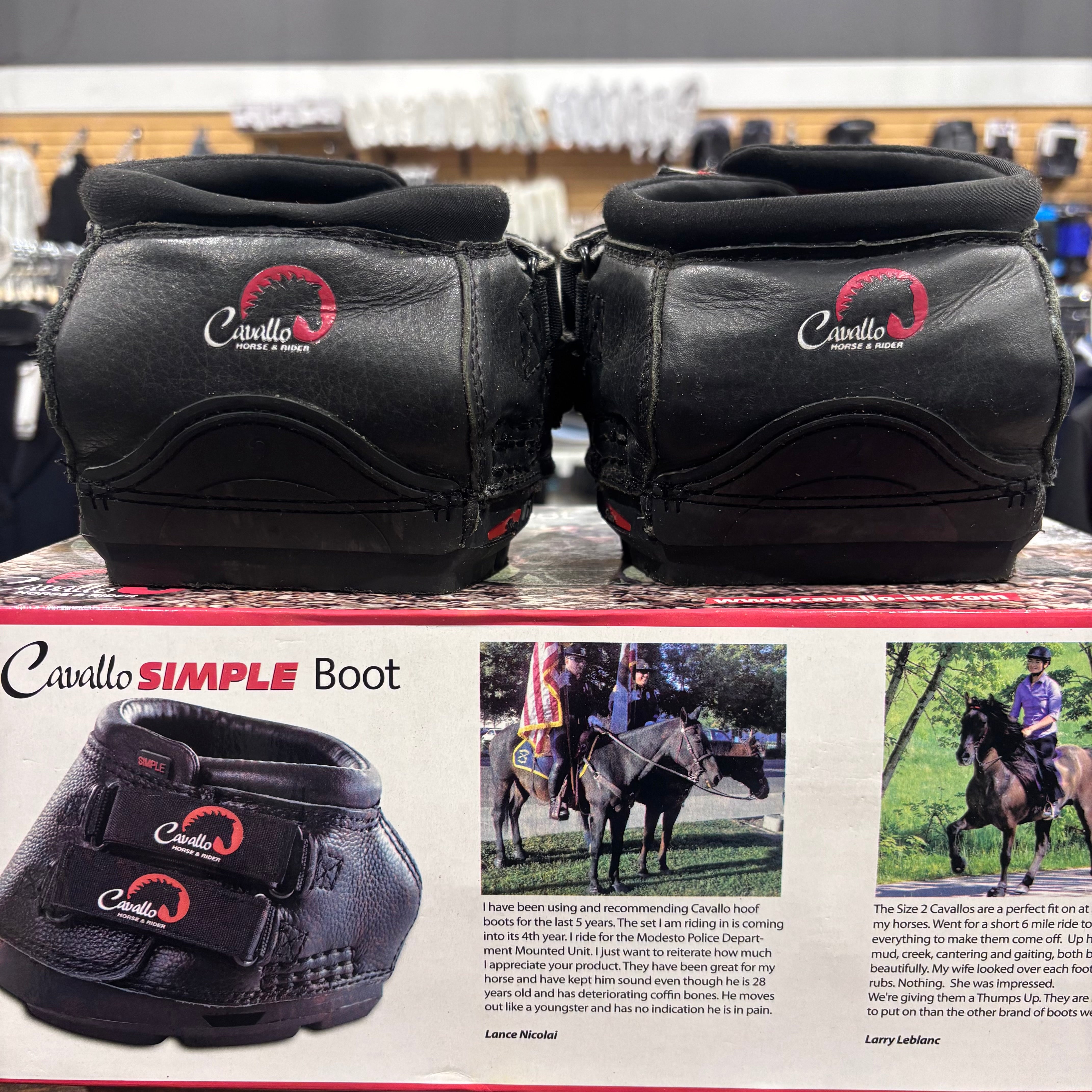 Used 2 Slim Black Cavallo Simple Boots Pair
