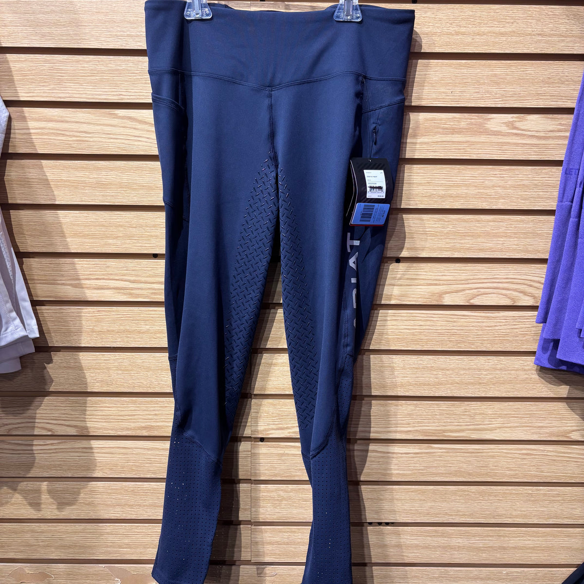 Used Large Navy Ariat Heat Series EOS Full Seat Tights