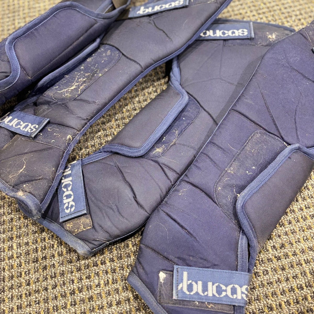 Used Full Navy Bucas Shipping Boots (Set of 4)