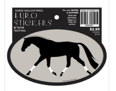 Horse Hollow Press | Pretty Snarky Equestrian Cards|Stickers - Oval Equestrian Horse Sticker / Swingy Trot / WATERPROOF