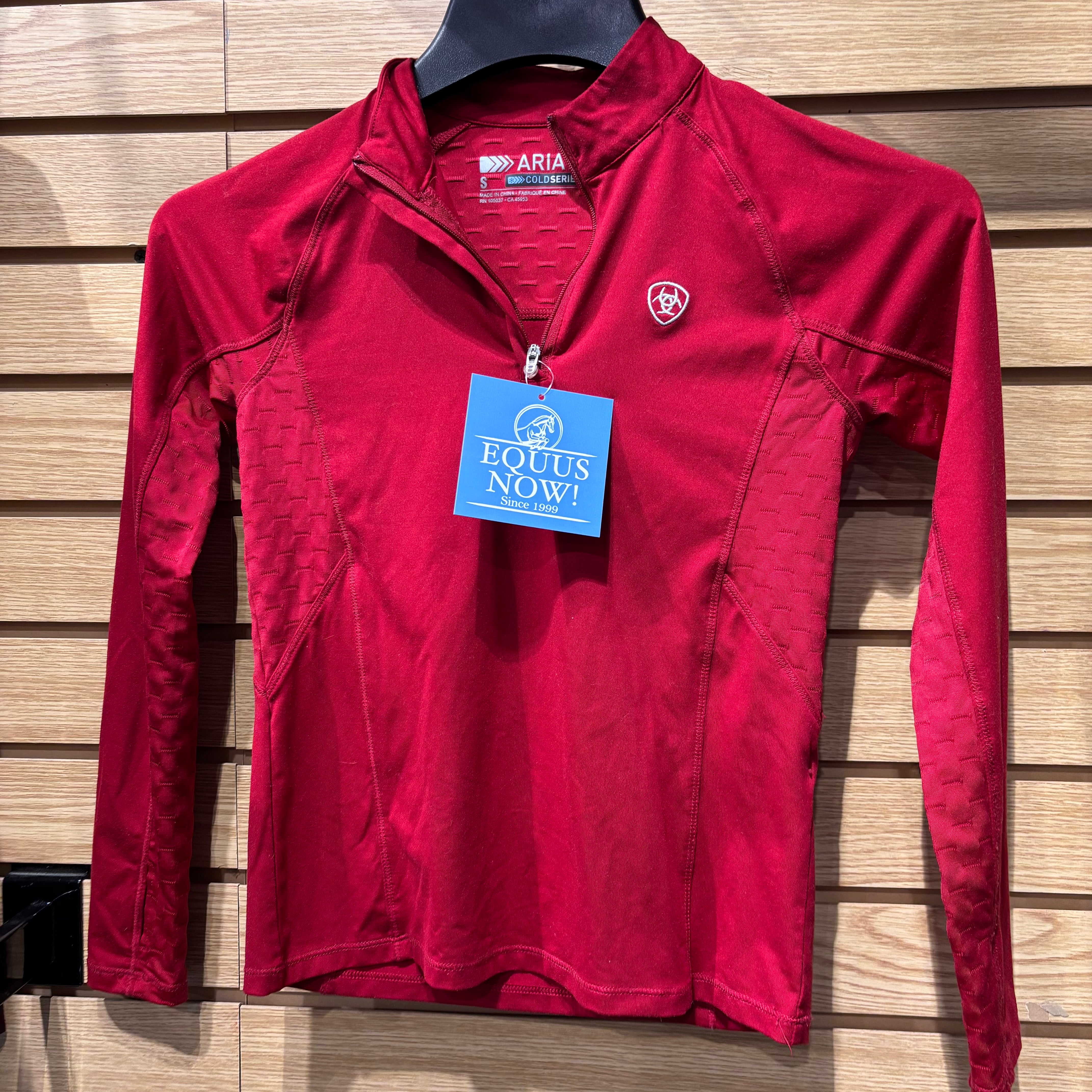 Used Ariat Youth Small Cold Series Red Long Sleeve
