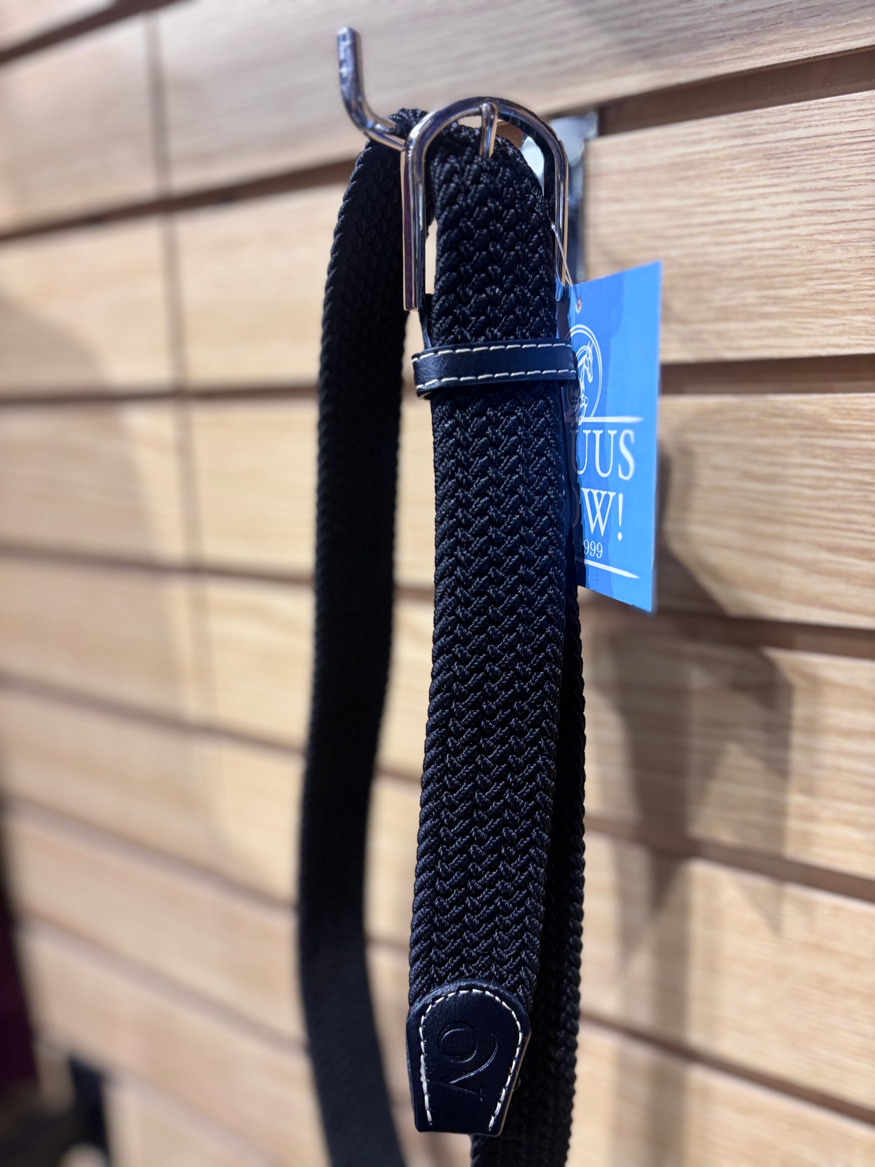 Used Black Ovation Braided Stretch Belt