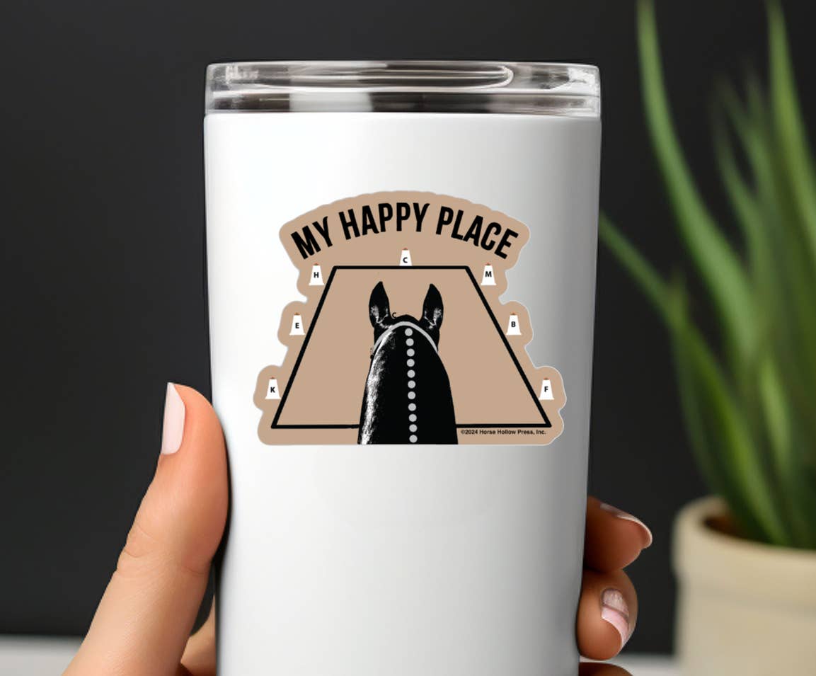 Horse Sticker Waterproof 3" | Dressage My Happy Place
